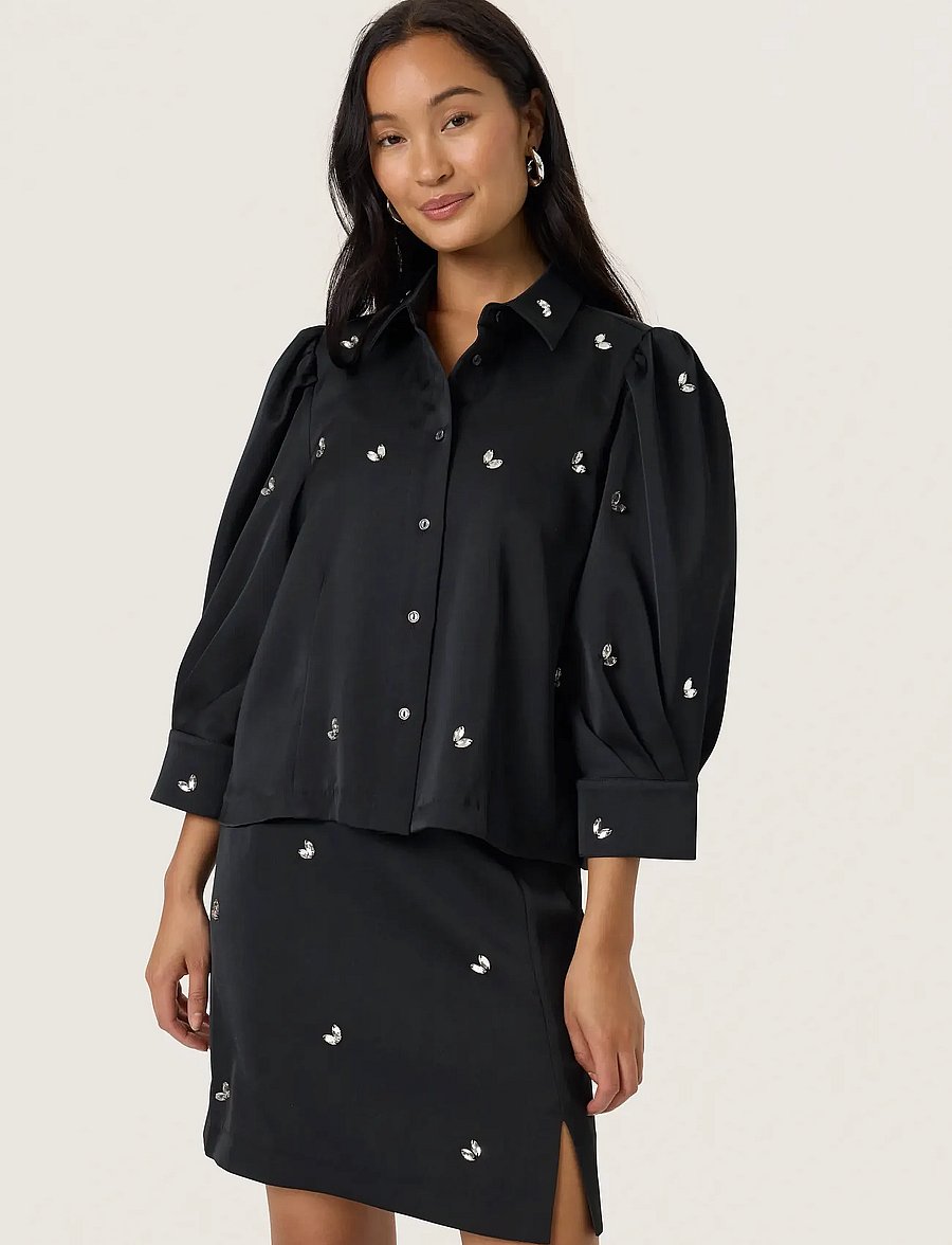 Soaked - SLSelda Chiba Shirt - long-sleeved shirts - black - 0