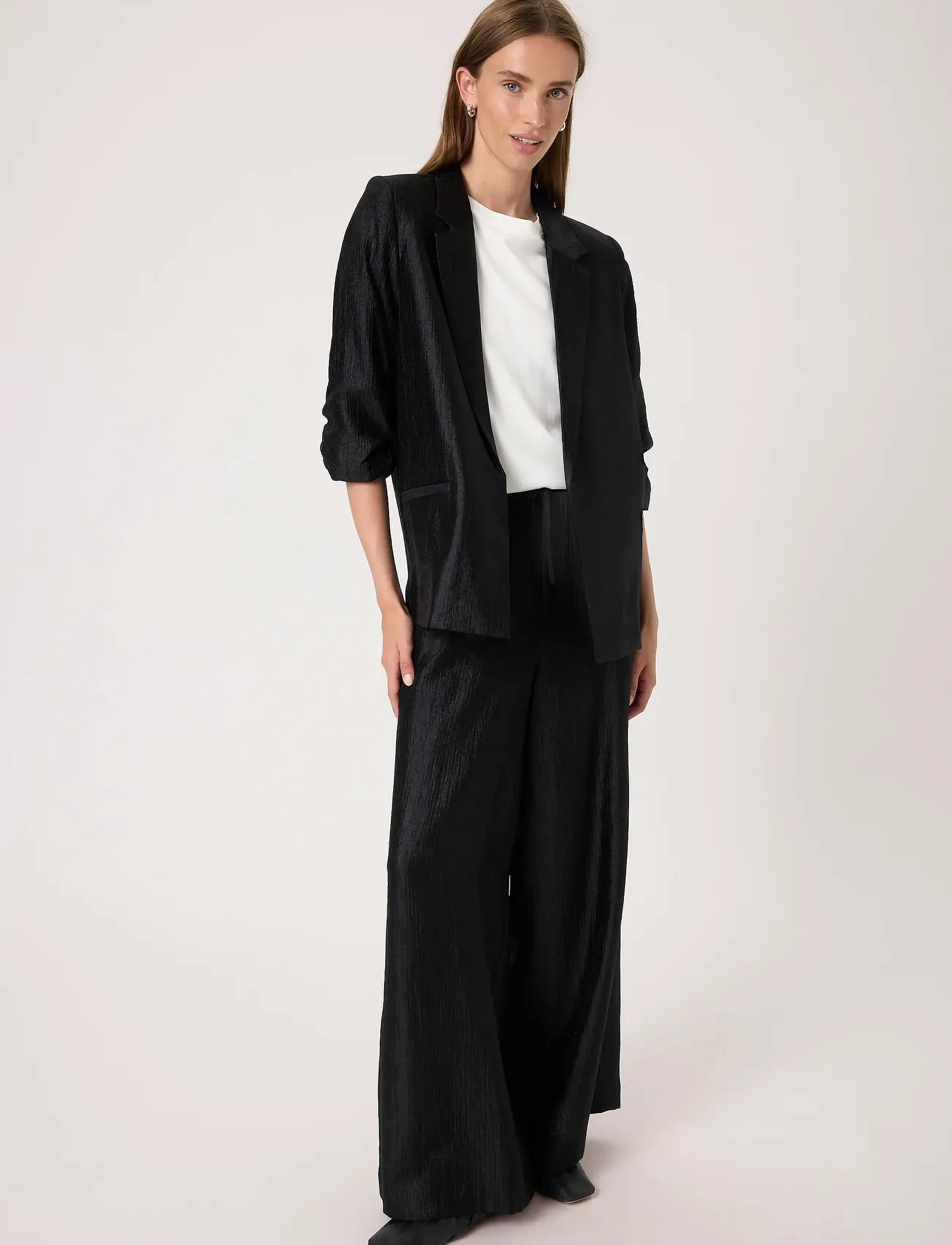 Soaked - SLLaurie Pants - laia säärega püksid - black - 3