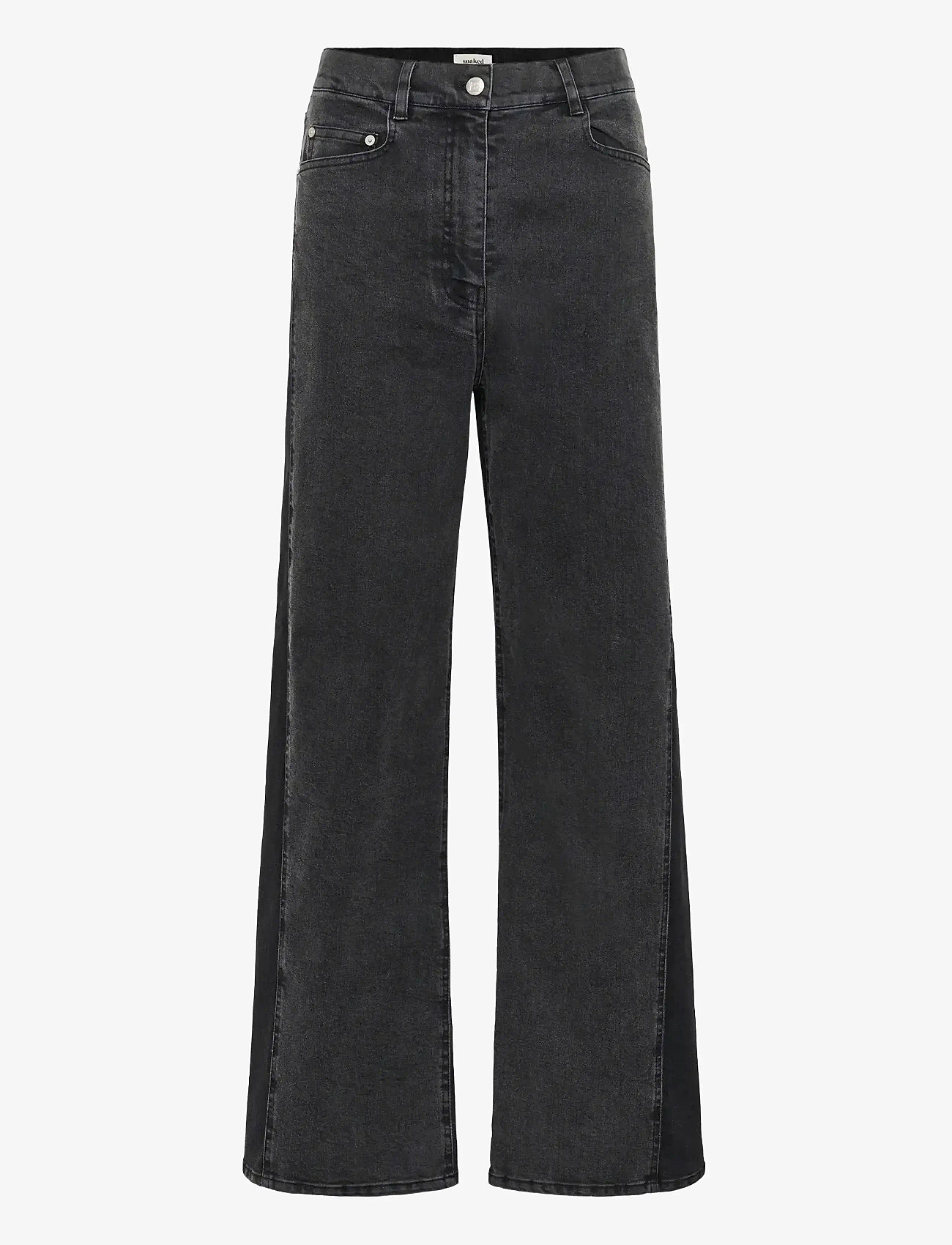 Soaked in Luxury - SLRhea Jeans - brede jeans - black washed denim - 1
