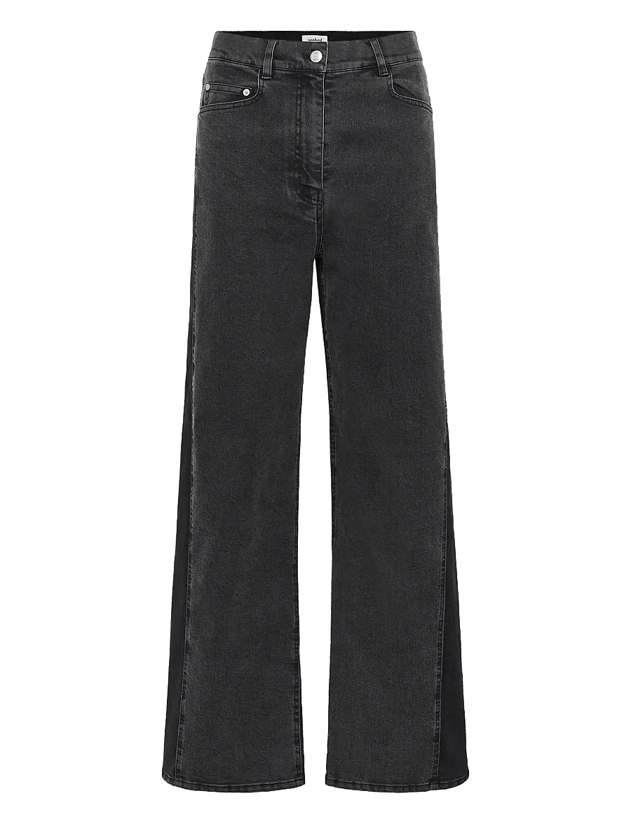 Soaked - SLRhea Jeans - laia säärega teksad - black washed denim - 1