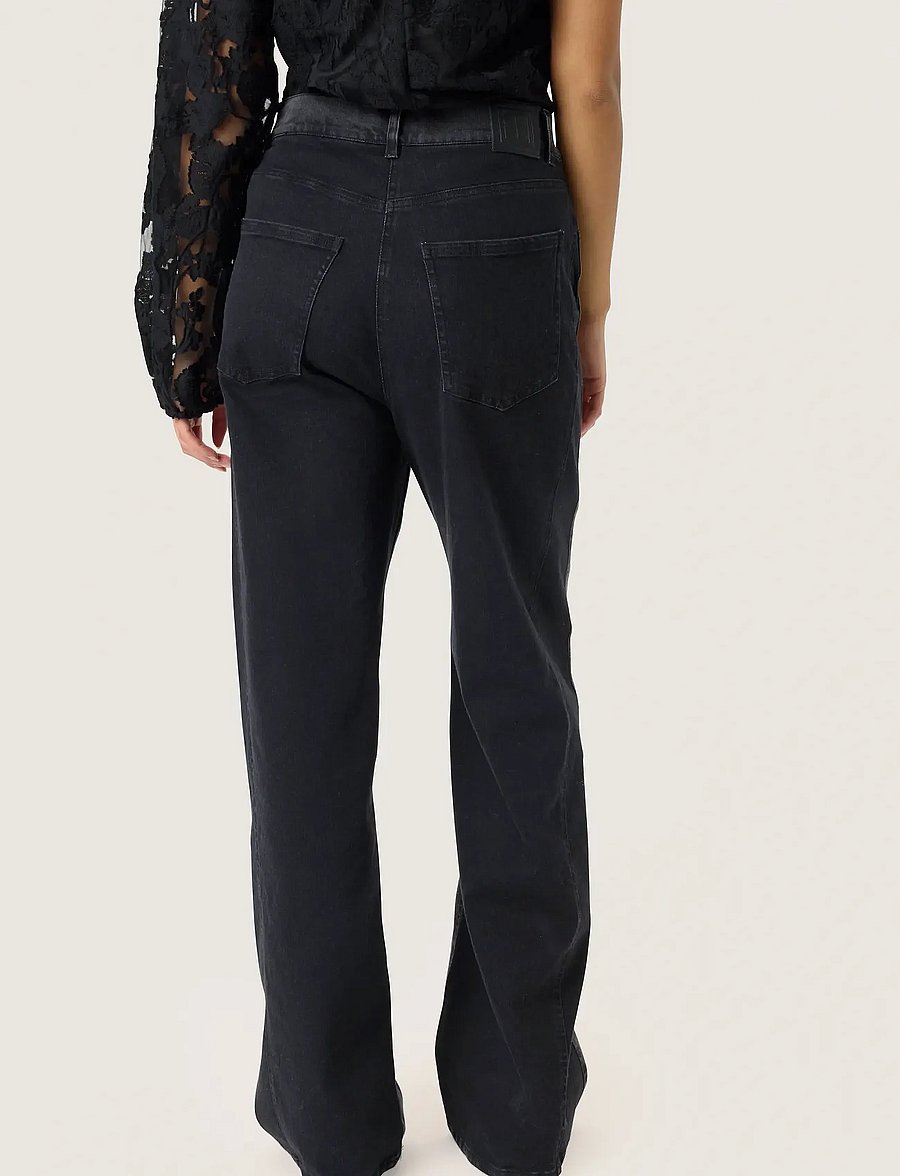 Soaked - SLRhea Jeans - laia säärega teksad - black washed denim - 4