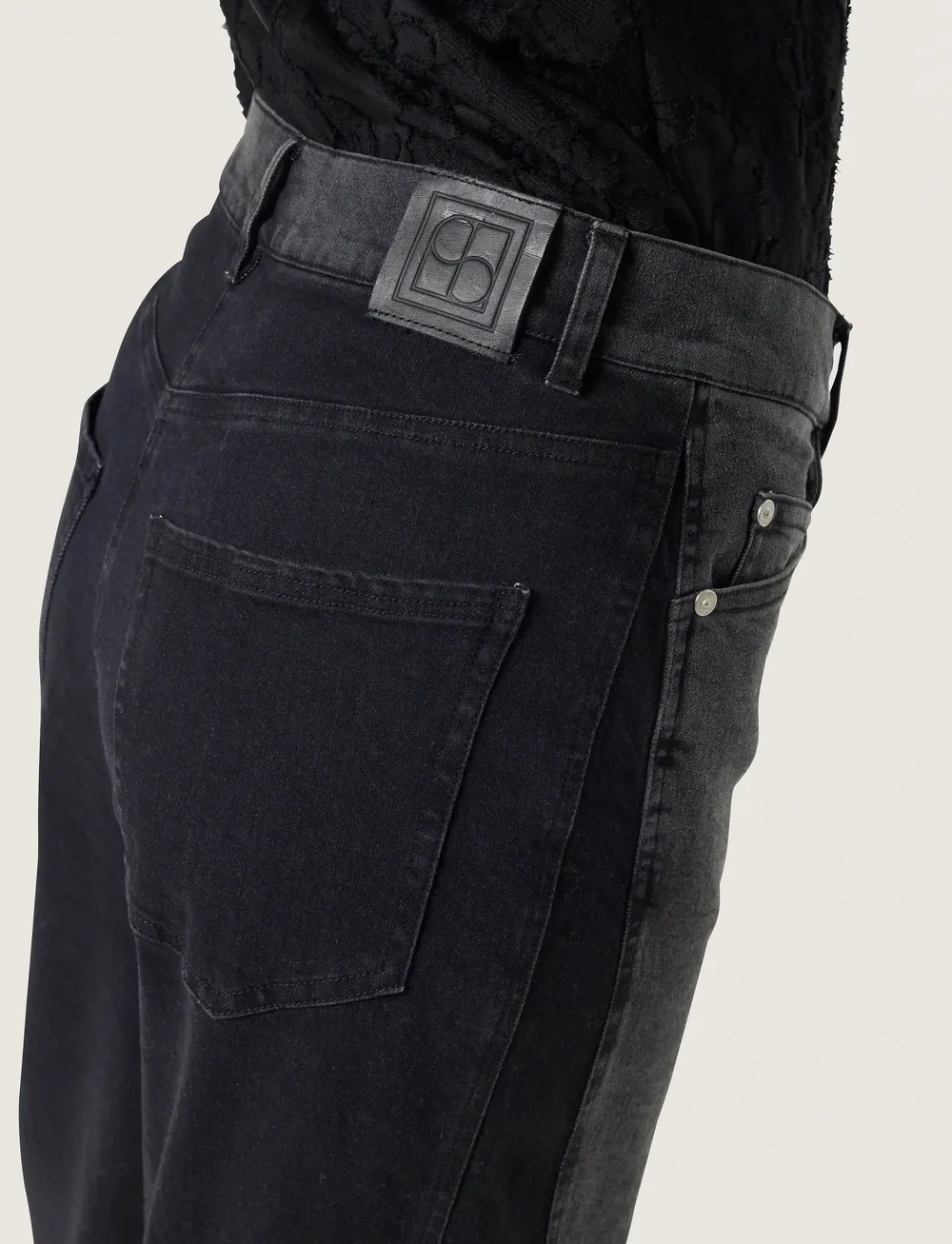 Soaked in Luxury - SLRhea Jeans - hosen mit weitem bein - black washed denim - 5