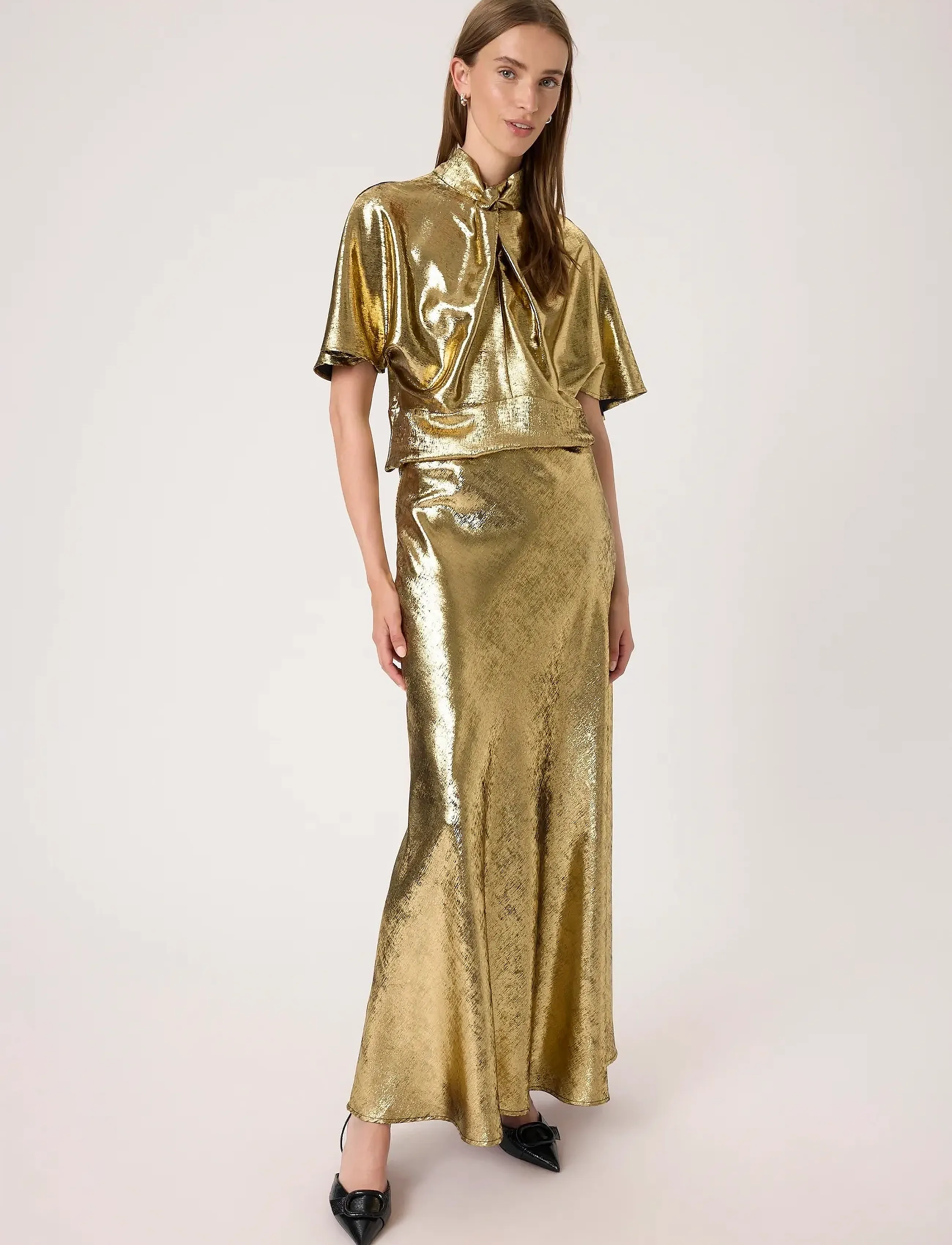 Soaked - SLMirmir Anna Skirt - golden surface - 3