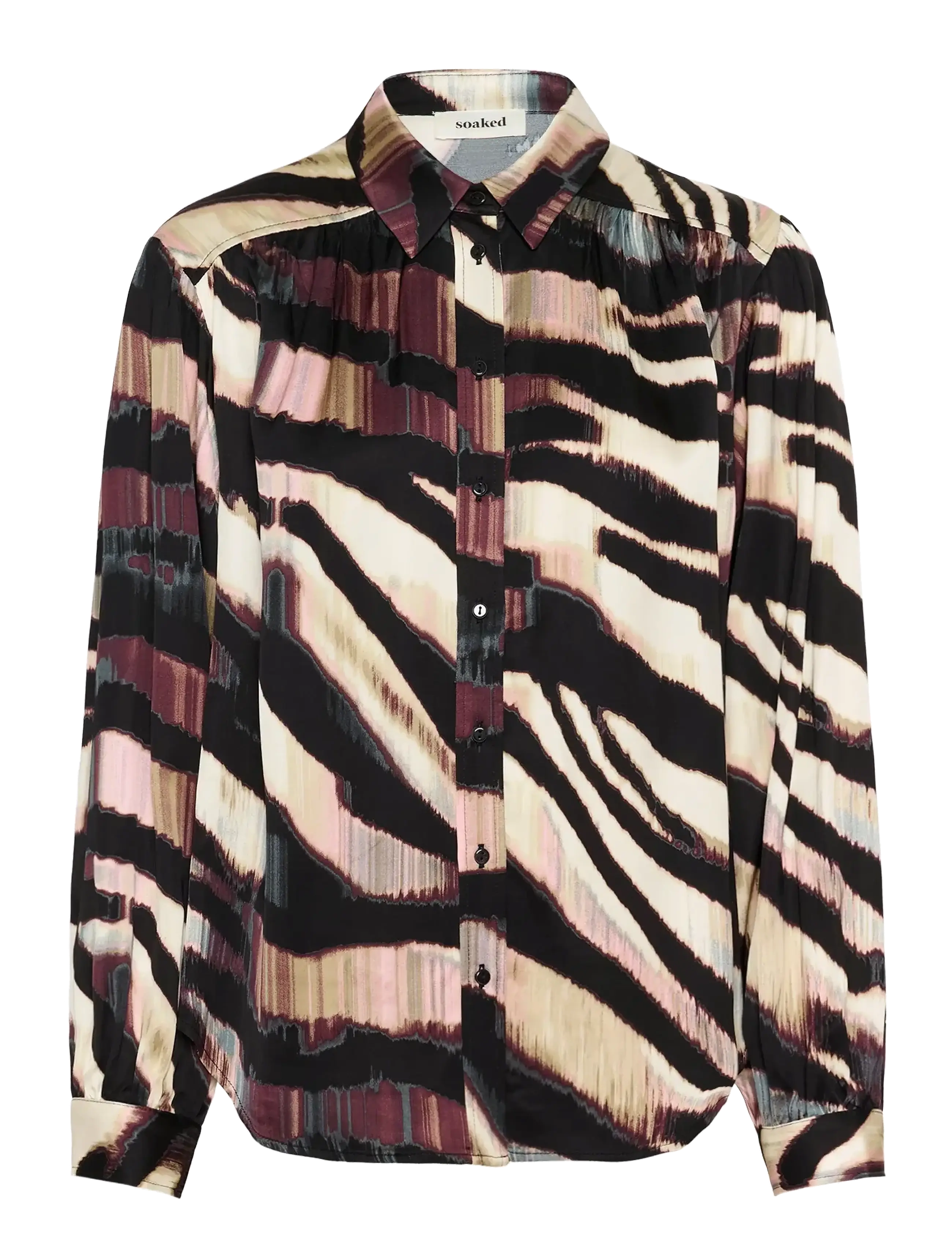 Soaked SLCiela Ebba Shirt LS - Transitional Layering - ANIMALISTIC PRINT / brown
