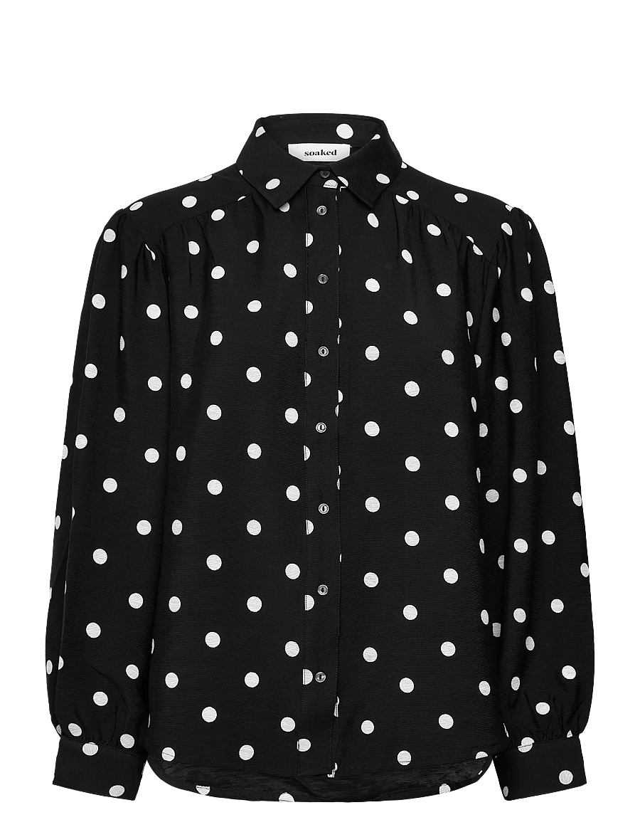 Soaked - SLIdola Ebba Shirt LS - koszule z długimi rękawami - black and white dots - 0