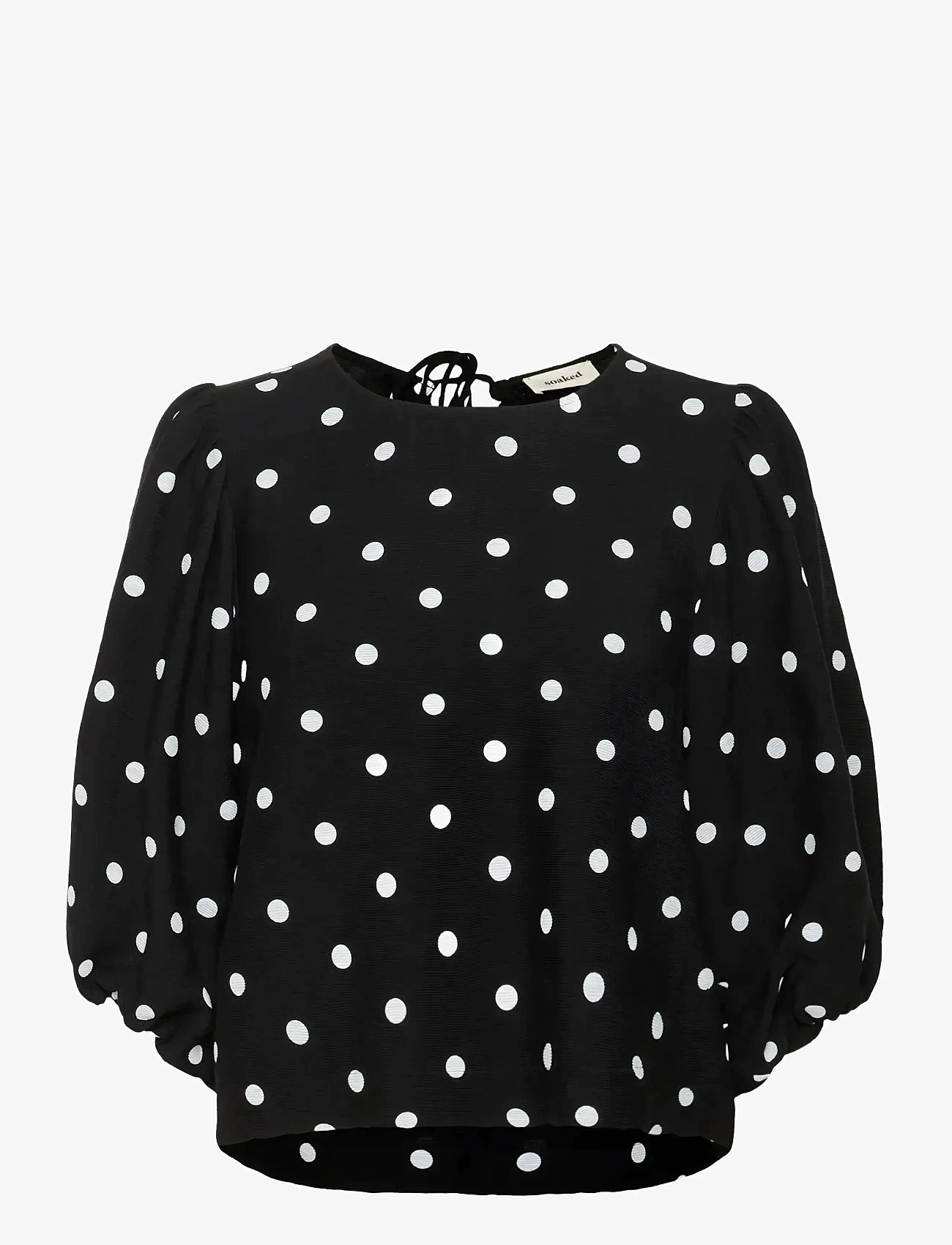 Soaked in Luxury - SLIdola Blouse SS - long sleeved blouses - black and white dots - 1