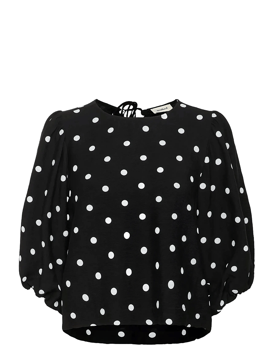 Soaked - SLIdola Blouse SS - langærmede bluser - black and white dots - 1