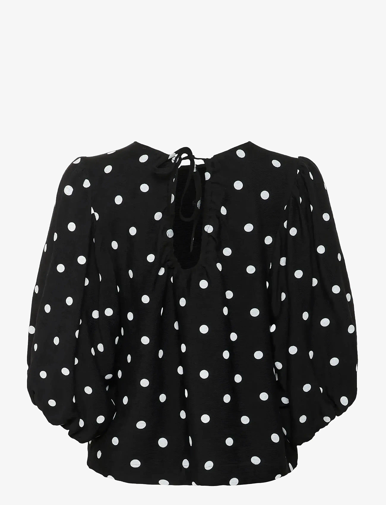 Soaked in Luxury - SLIdola Blouse SS - long sleeved blouses - black and white dots - 2