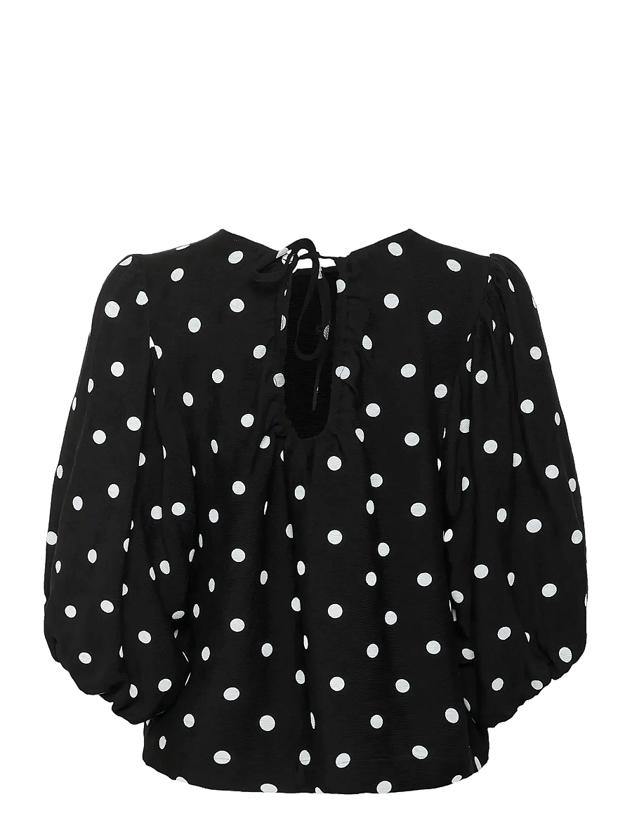 Soaked - SLIdola Blouse SS - langærmede bluser - black and white dots - 2