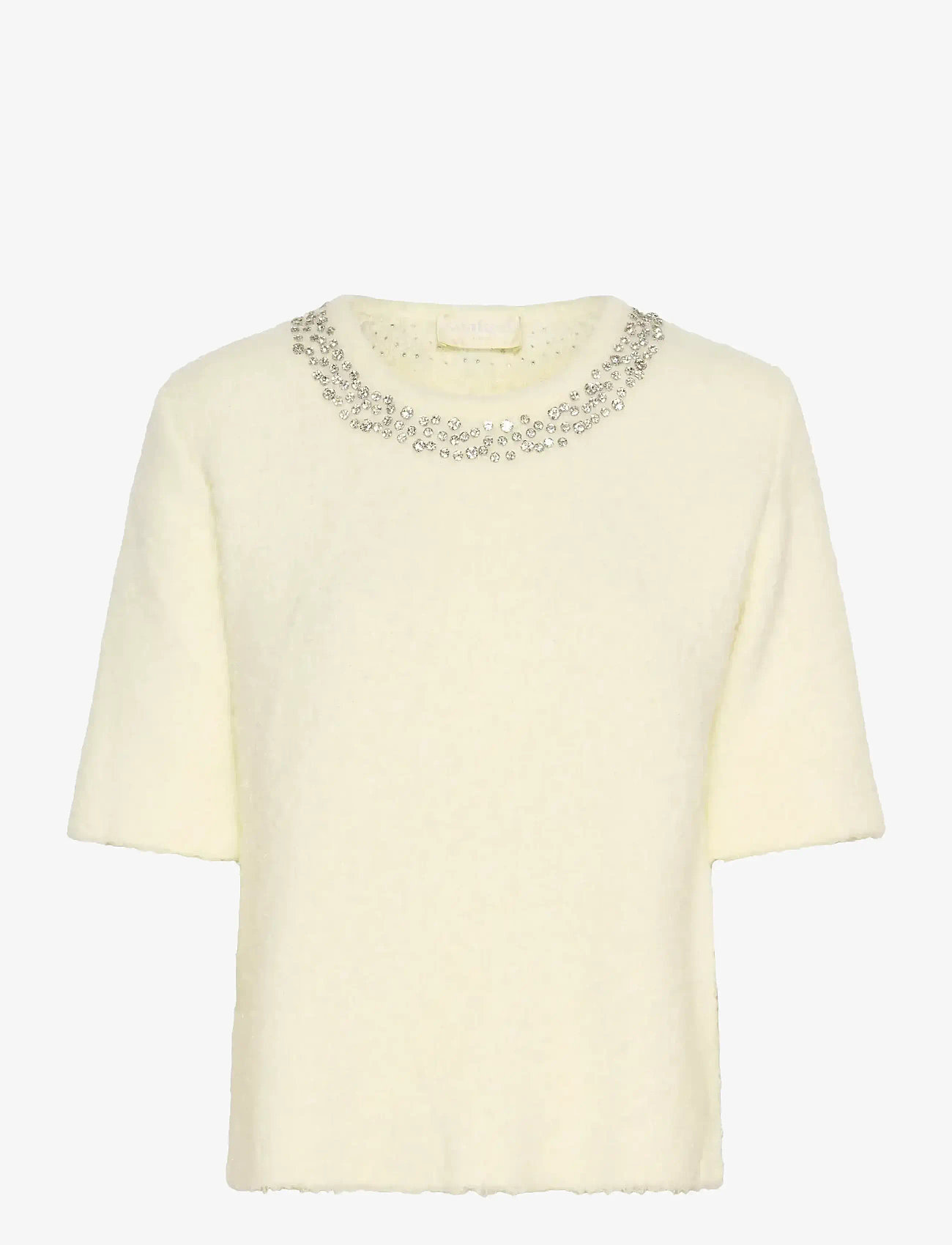 Soaked in Luxury - SLSelene Pullover SS - striktrøjer - whisper white - 1