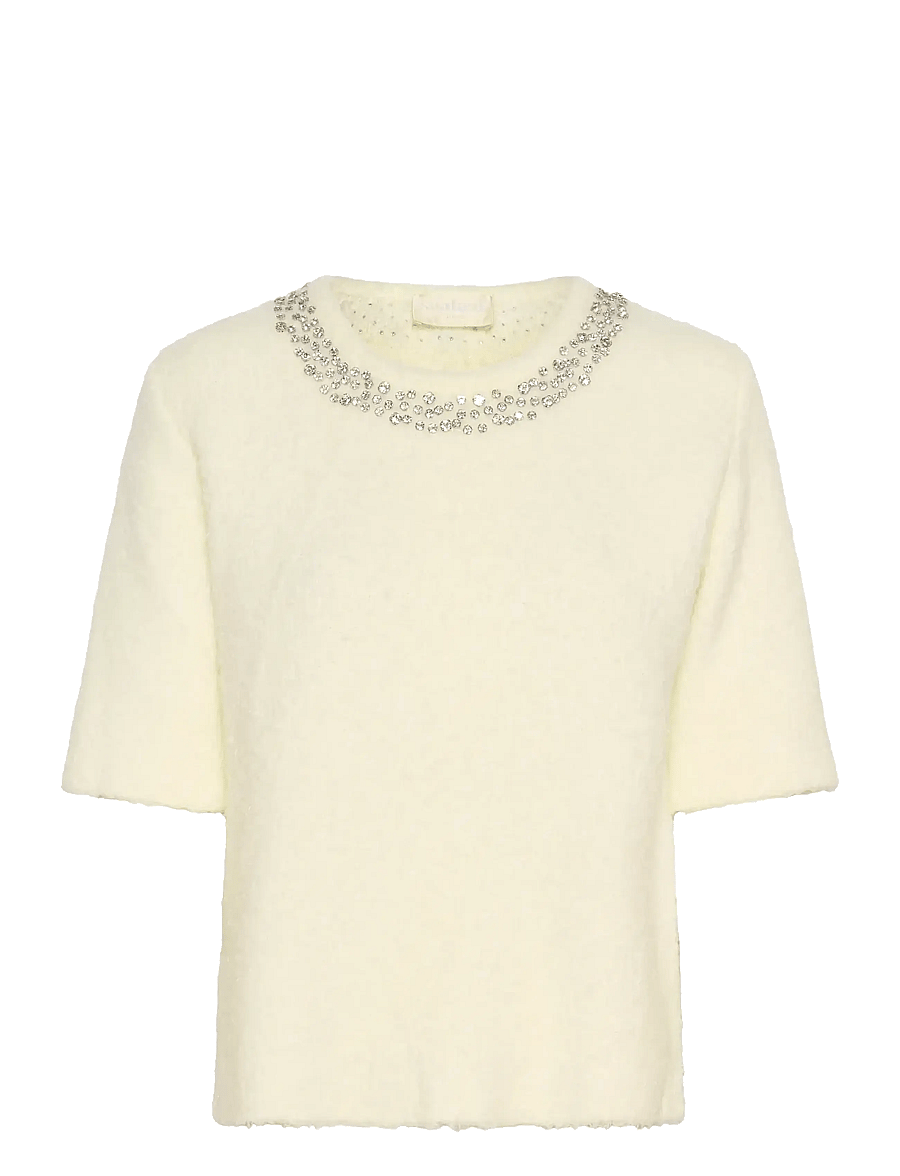Soaked - SLSelene Pullover SS - stickade tröjor - whisper white - 1