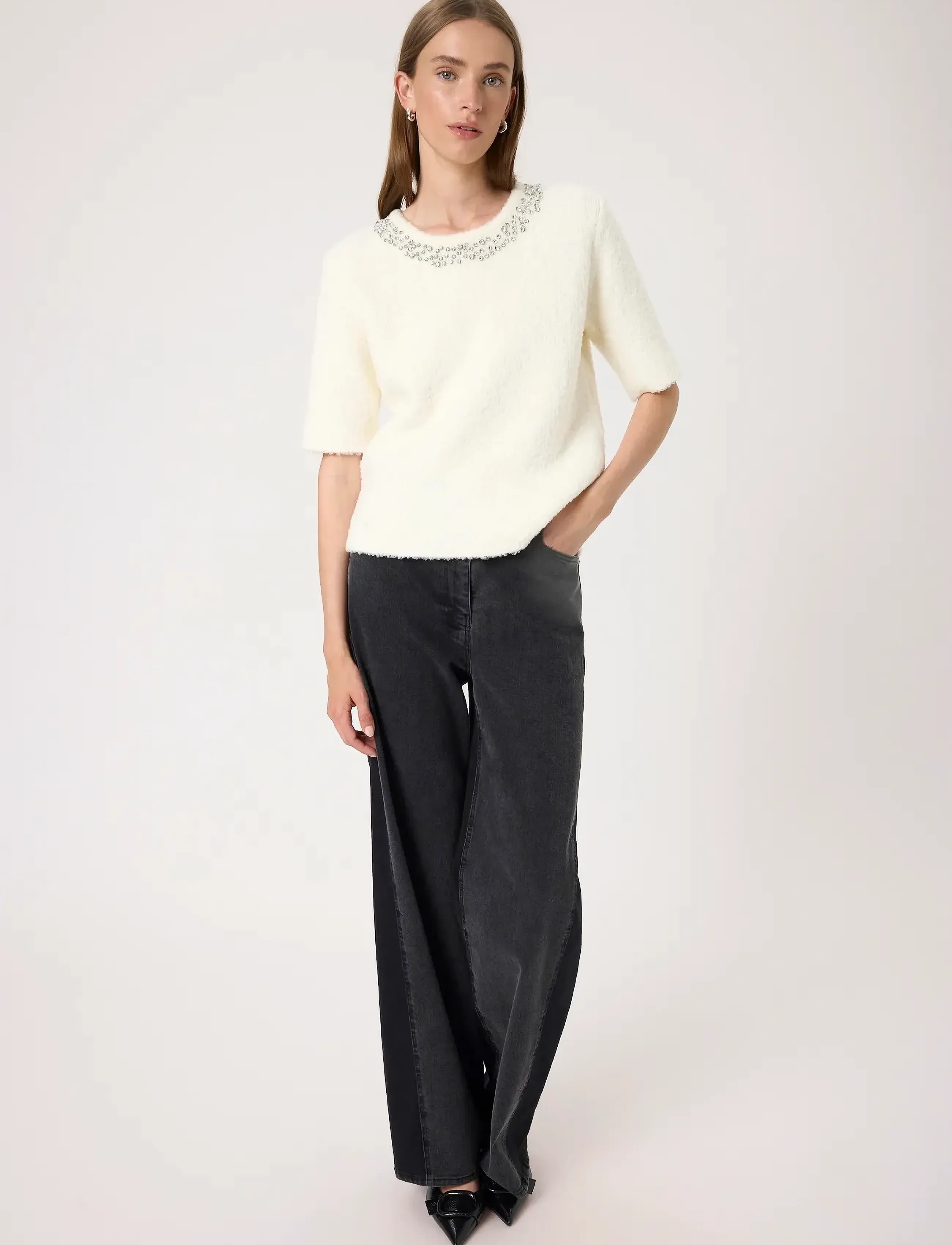 Soaked - SLSelene Pullover SS - jumpers - whisper white - 3