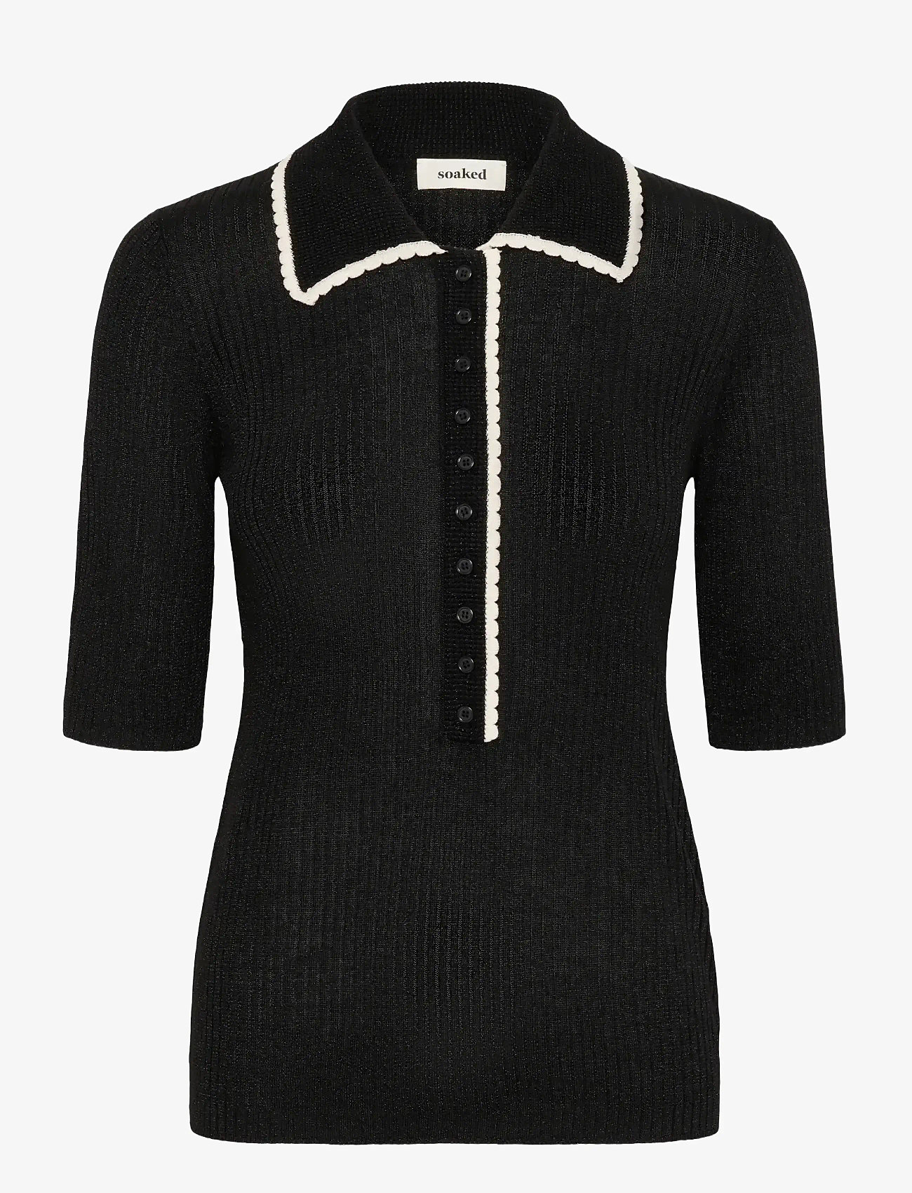 Soaked in Luxury - SLLaisa Polo Pullover - stickade tröjor - black - 1
