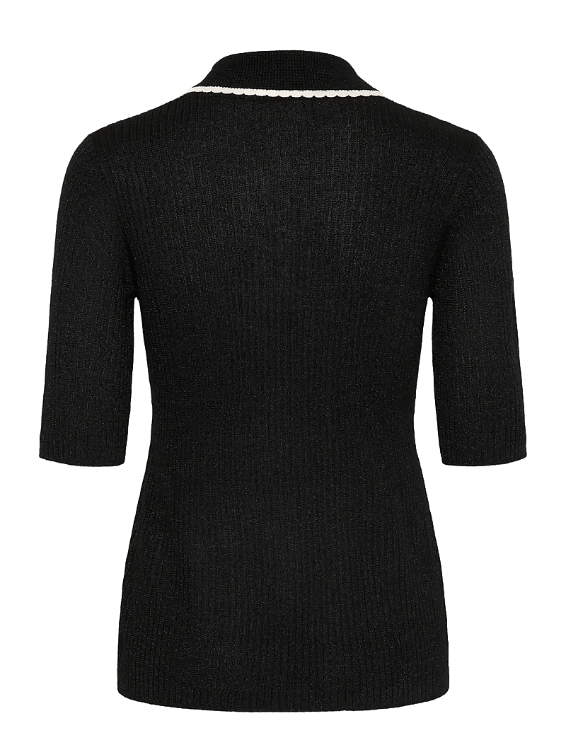 Soaked in Luxury - SLLaisa Polo Pullover - stickade tröjor - black - 2