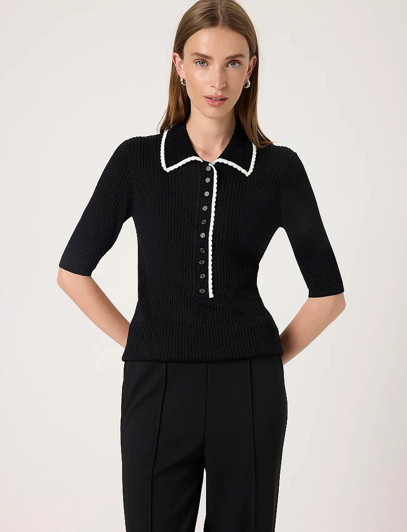 Soaked in Luxury - SLLaisa Polo Pullover - stickade tröjor - black - 0