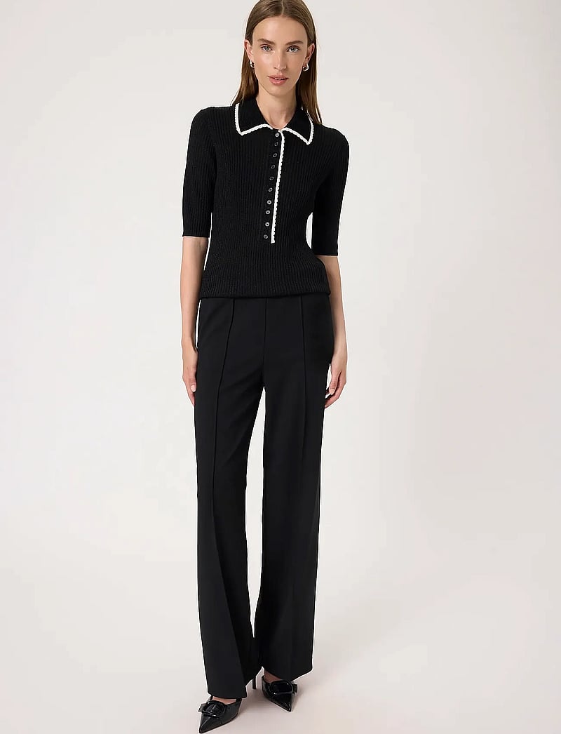 Soaked in Luxury - SLLaisa Polo Pullover - stickade tröjor - black - 3