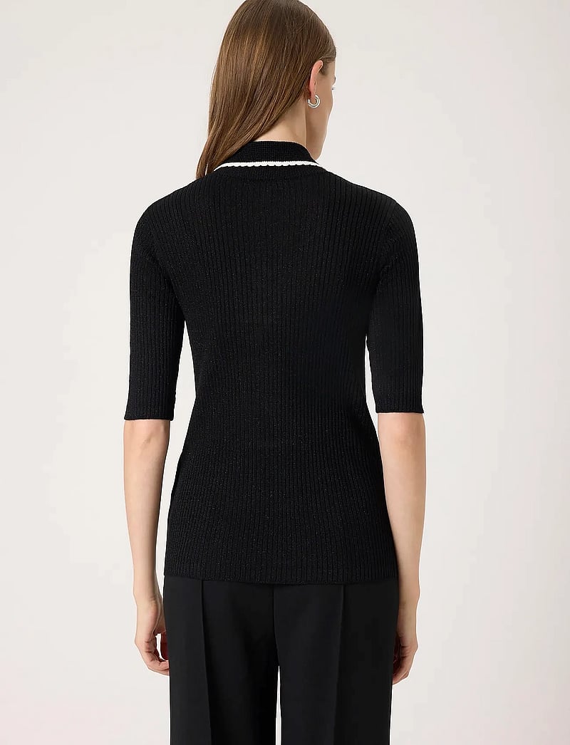 Soaked in Luxury - SLLaisa Polo Pullover - stickade tröjor - black - 4