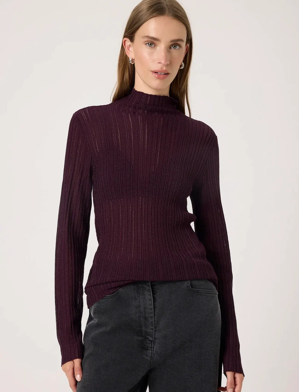 Soaked in Luxury - SLLaisa Regular Pullover - stickade tröjor - winetasting - 0