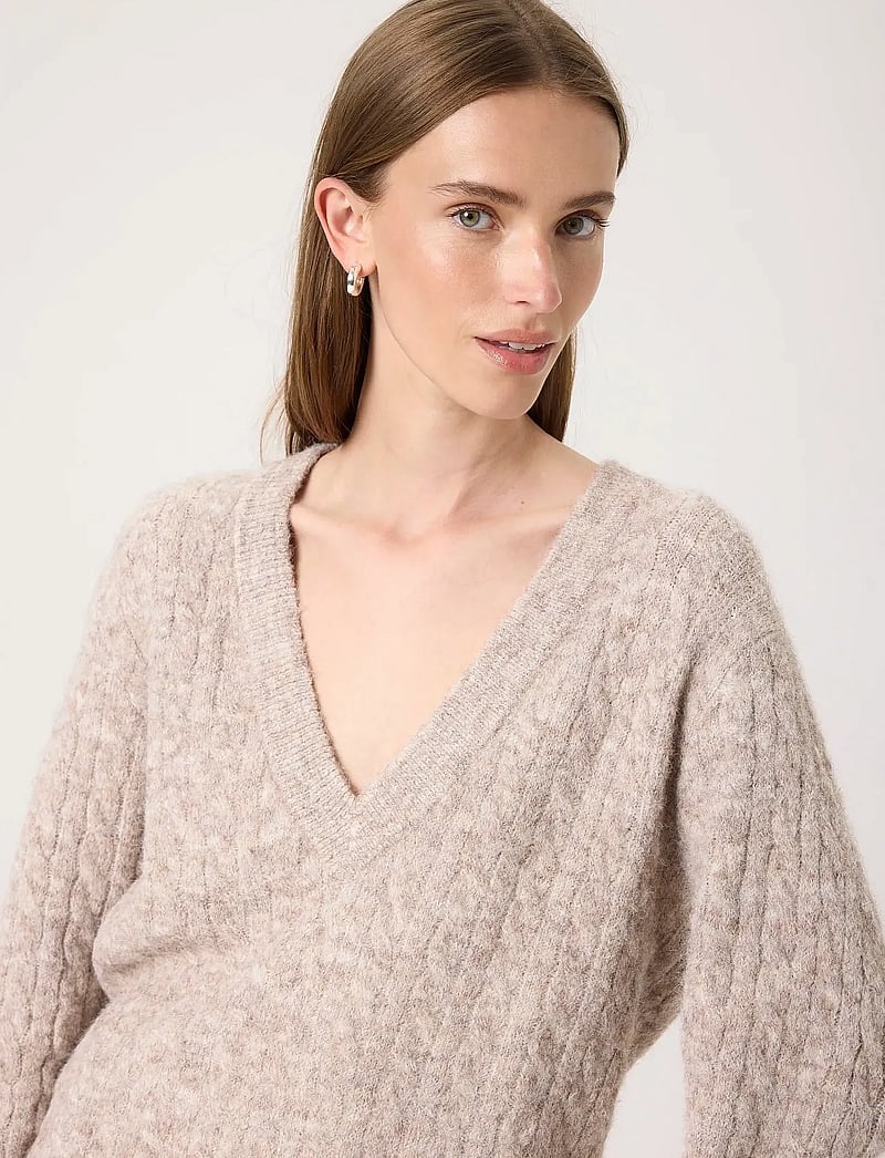 Soaked in Luxury - SLVespera Pullover - stickade tröjor - dune melange - 5