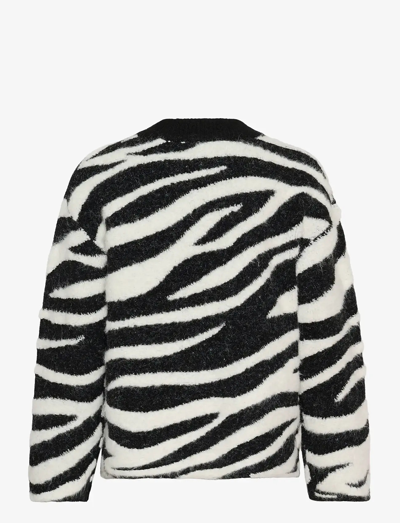 Soaked in Luxury - SLSorea V-Neck Pullover - black and white animal - 2