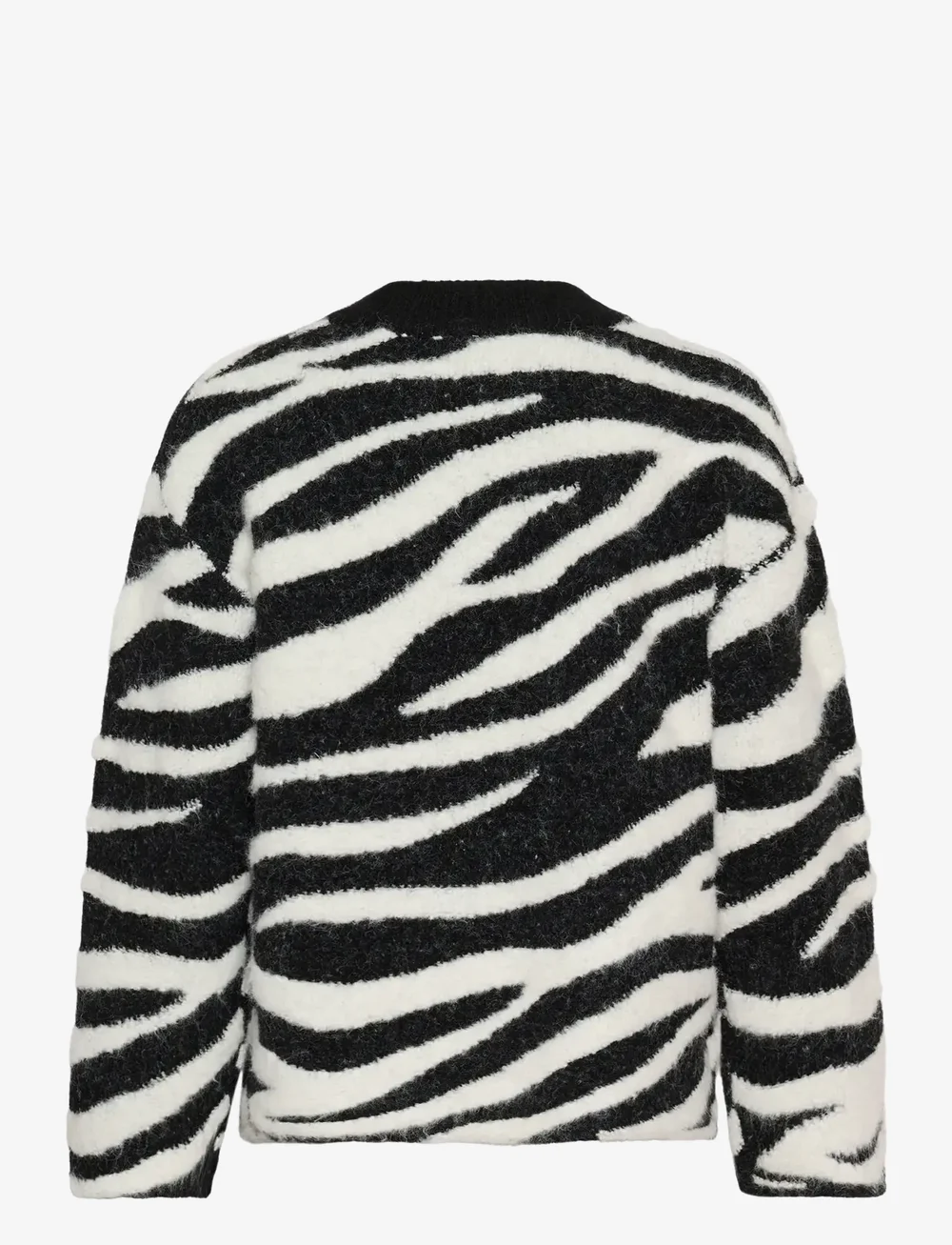 Soaked in Luxury - SLSorea V-Neck Pullover - stickade tröjor - black and white animal - 2
