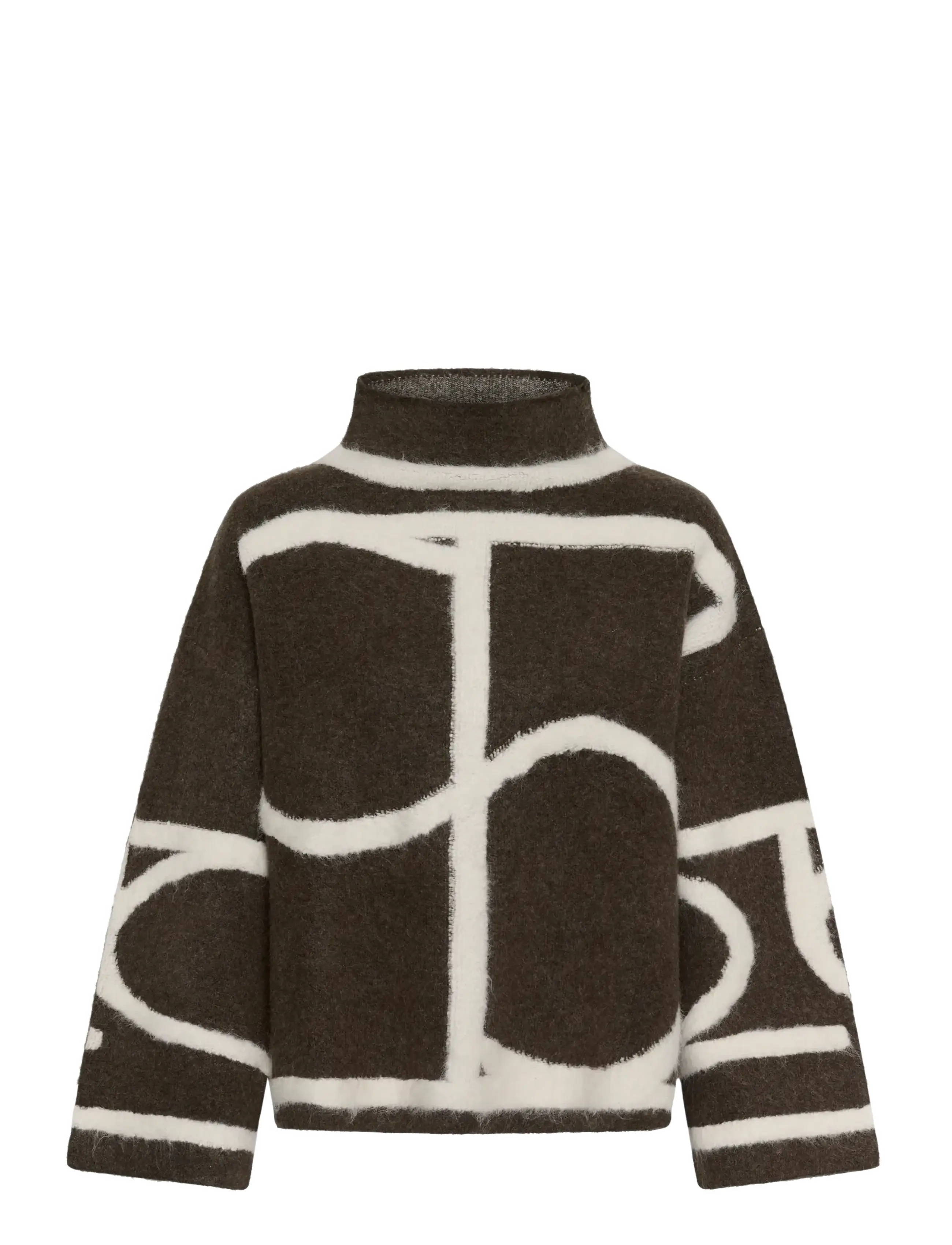 Soaked SLSorea Mono Pullover - Clothing - CHOCOLATE BROWN W WHITE MONO / brown