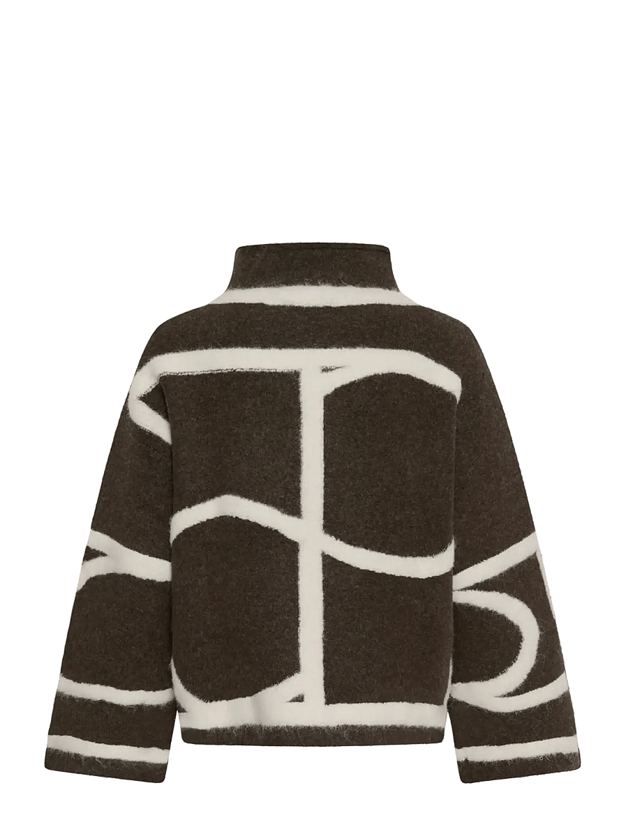 Soaked - SLSorea Mono Pullover - jumpers - chocolate brown w white mono - 2