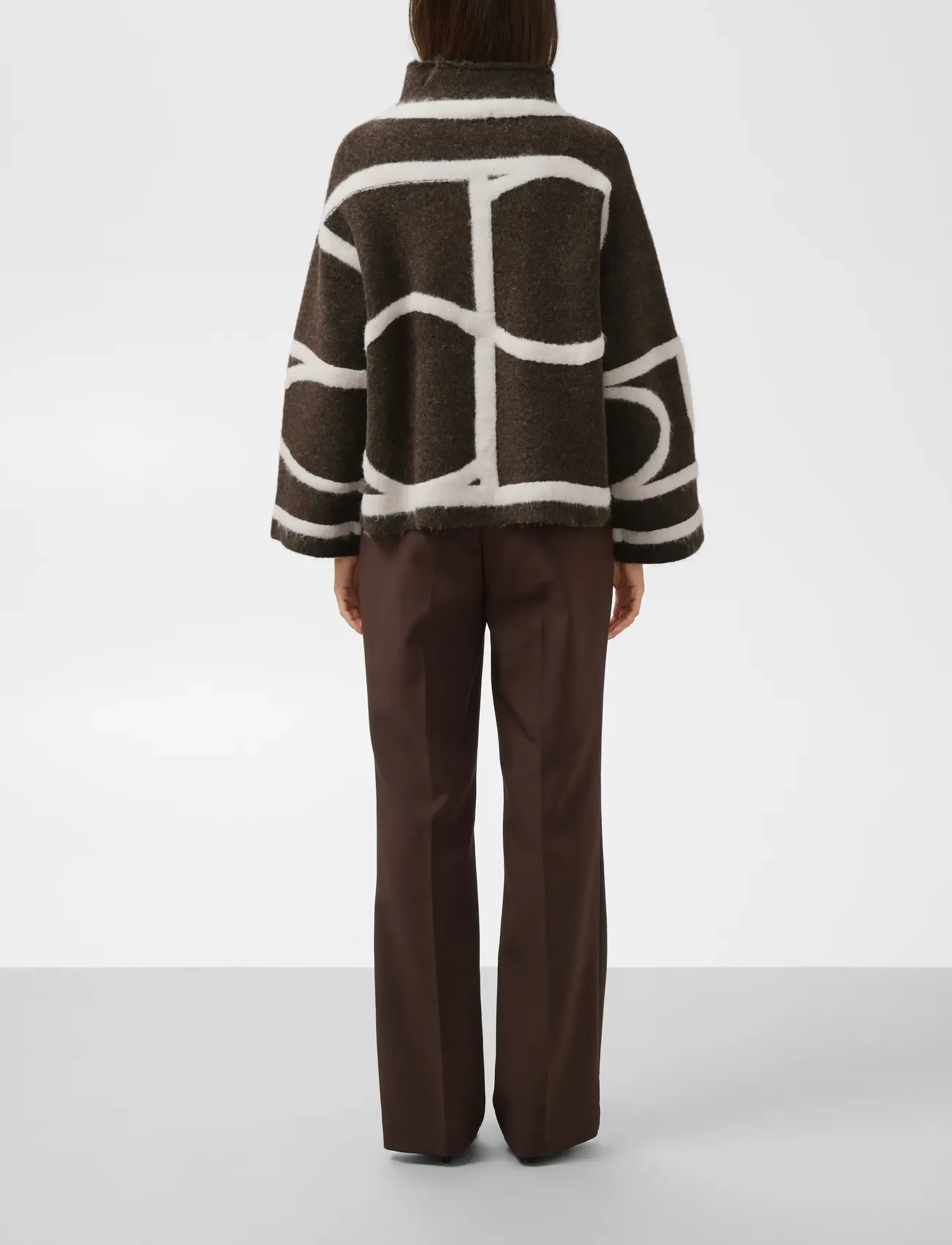 Soaked - SLSorea Mono Pullover - jumpers - chocolate brown w white mono - 4