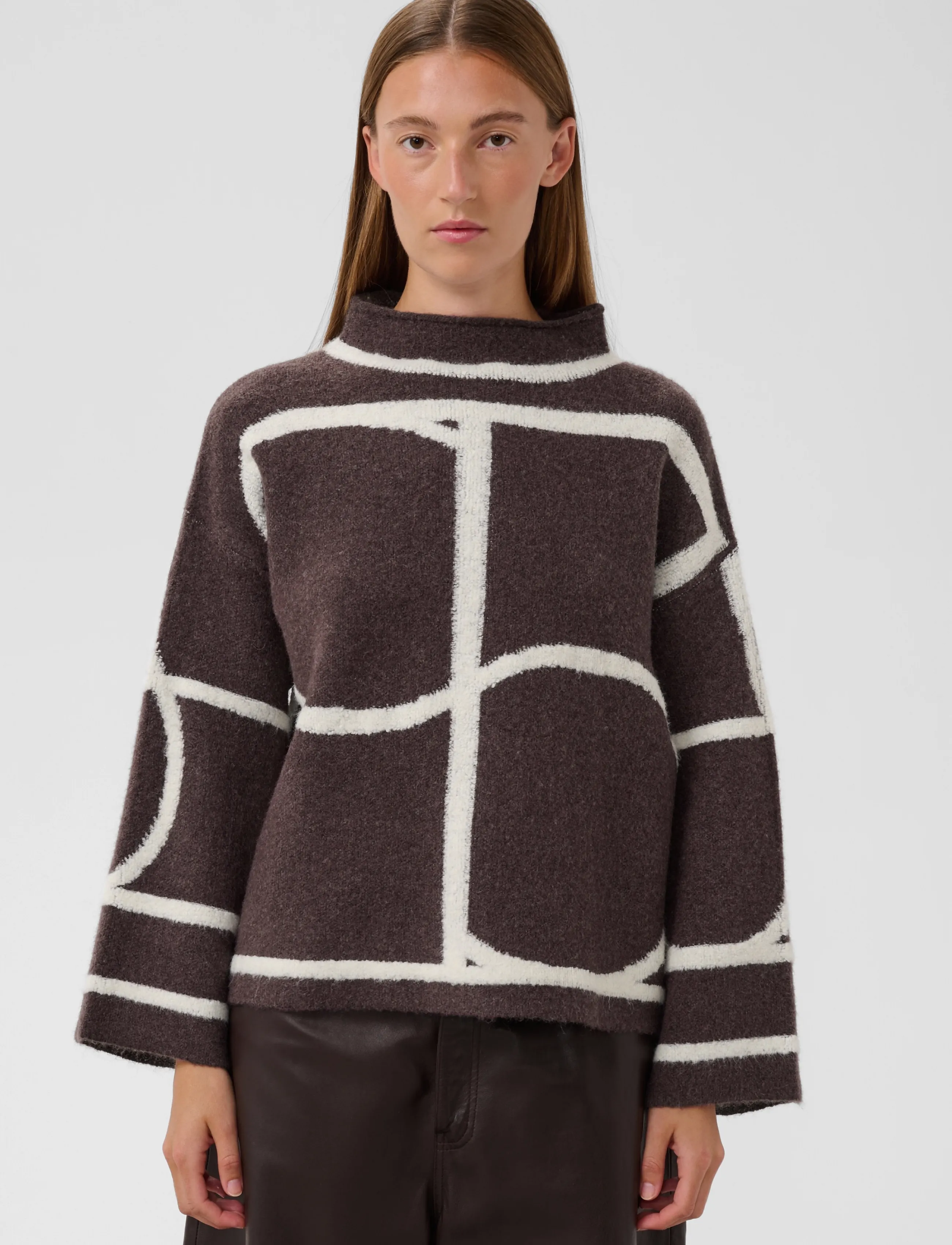 Soaked Slsorea Mono Pullover, XL, Burgundy, Strik > Trøjer, Dame