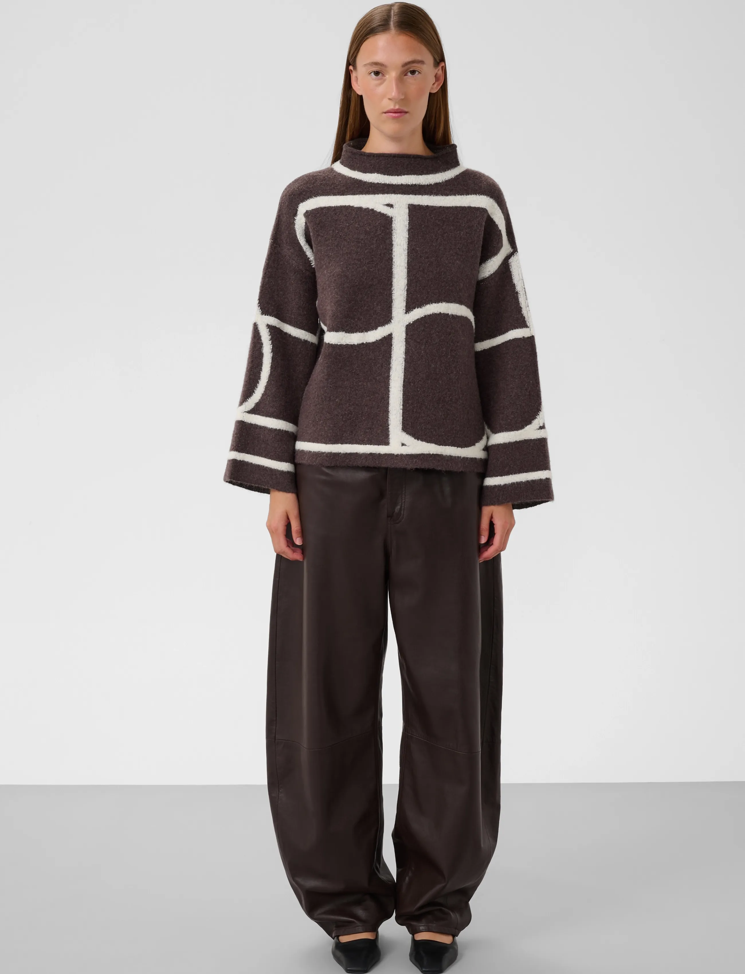 Soaked - SLSorea Mono Pullover - stickade tröjor - winetasting melange monogram - 3