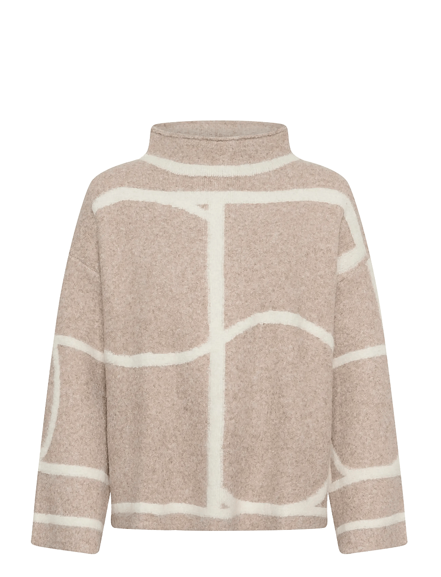 Soaked - SLSorea Mono Pullover - striktrøjer - beige melange monogram - 1