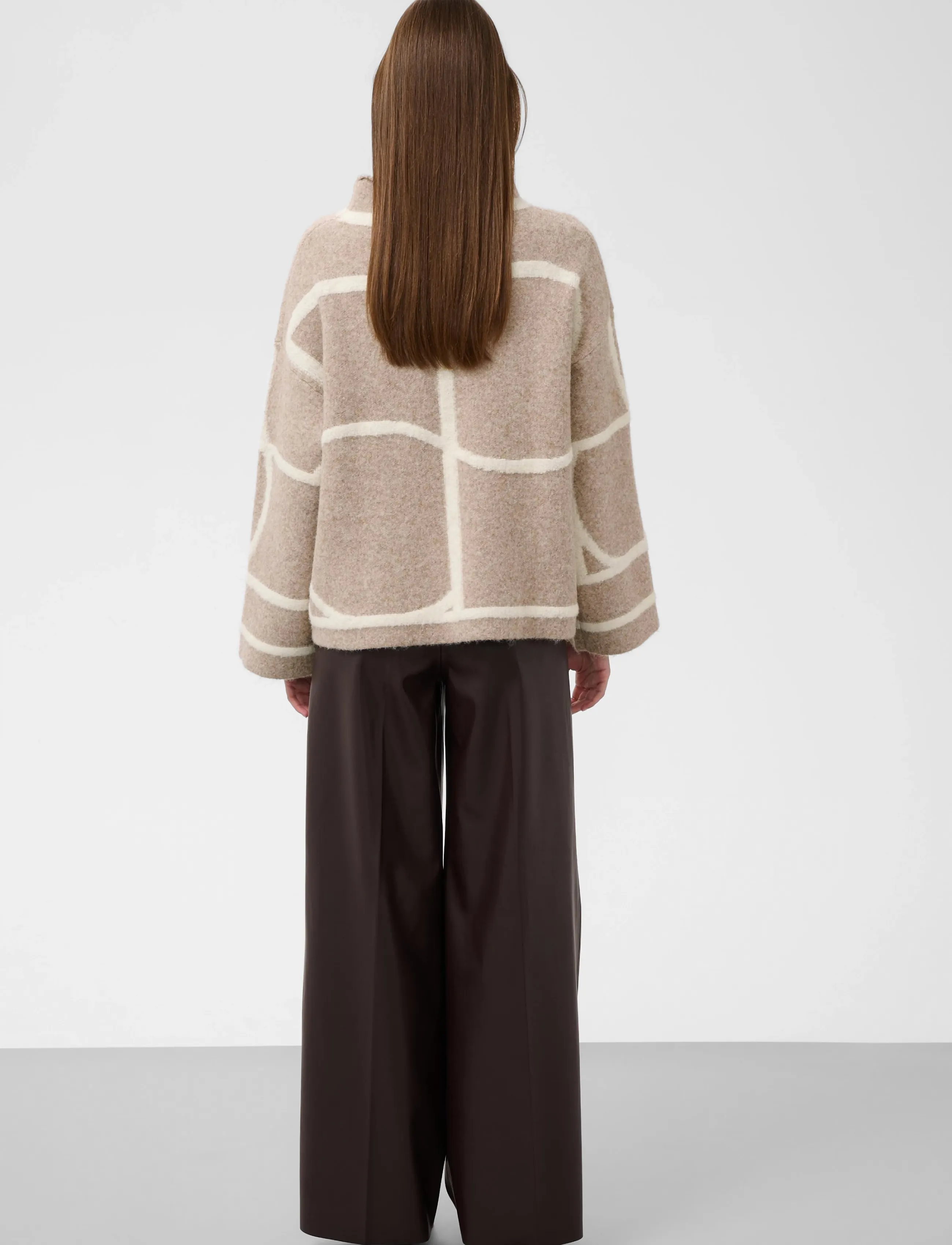 Soaked - SLSorea Mono Pullover - stickade tröjor - beige melange monogram - 3