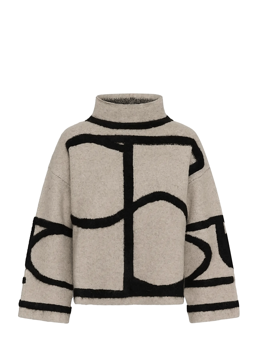 Soaked - SLSorea Mono Pullover - pullover - beige w black monogram - 1