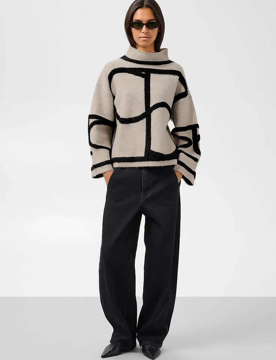 Soaked - SLSorea Mono Pullover - pullover - beige w black monogram - 4