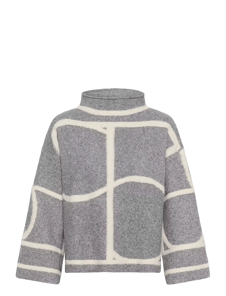 Soaked - SLSorea Mono Pullover - pullover - grey melange monogram - 1