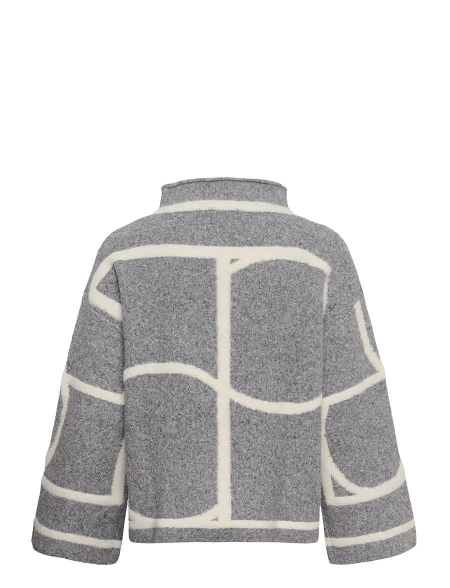 Soaked - SLSorea Mono Pullover - striktrøjer - grey melange monogram - 2