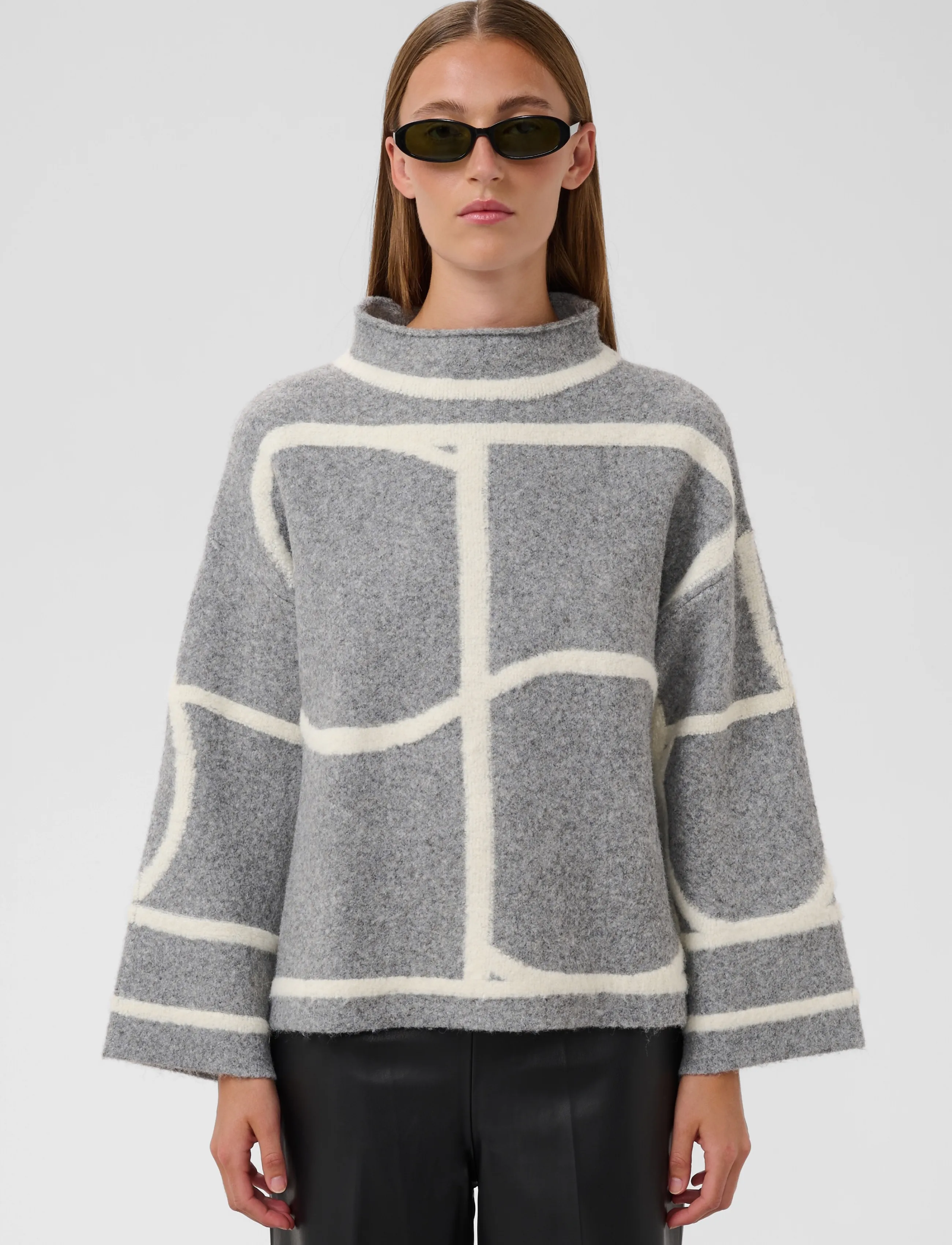 Soaked Slsorea Mono Pullover, L, Grey, Strik > Trøjer, Dame