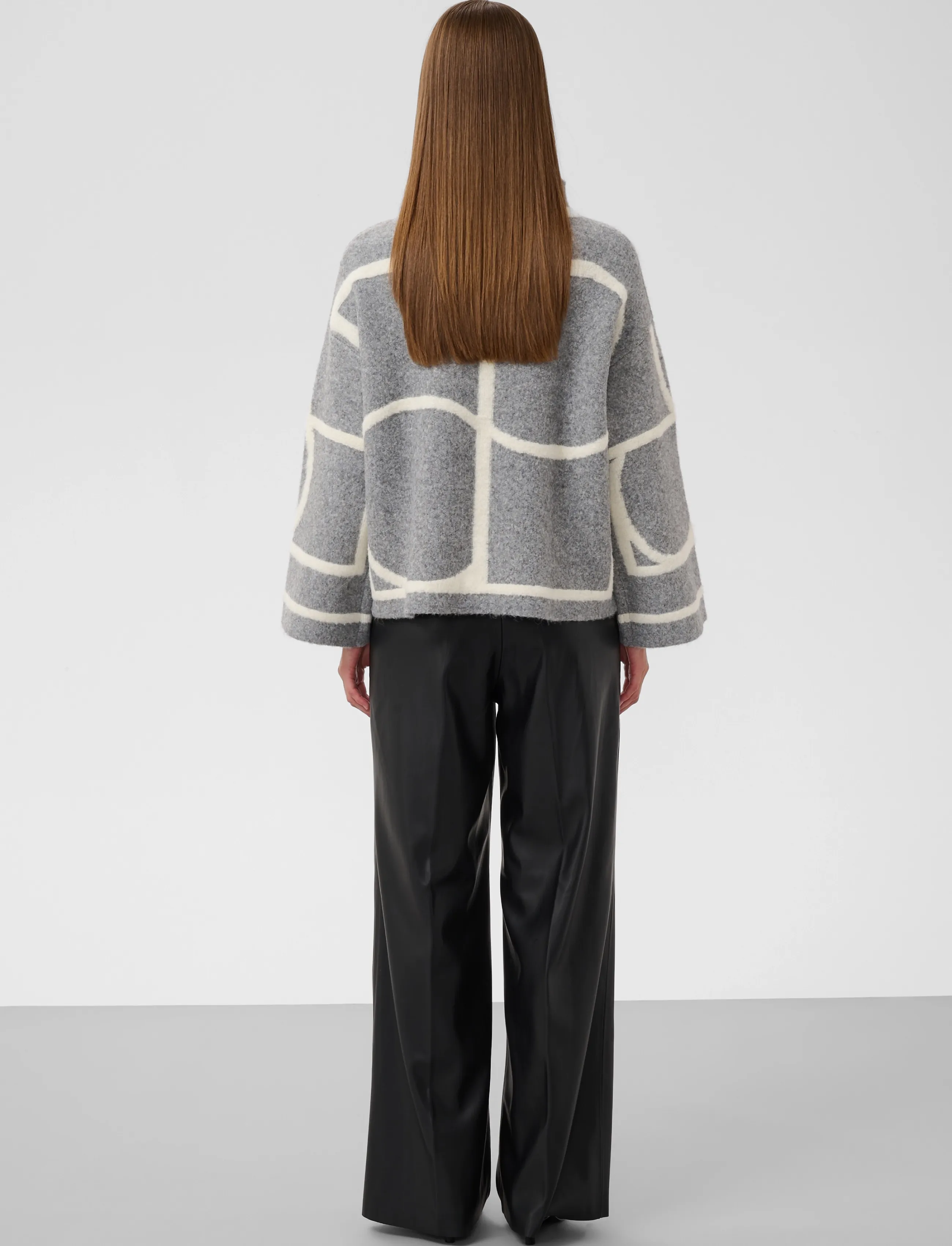 Soaked - SLSorea Mono Pullover - stickade tröjor - grey melange monogram - 4