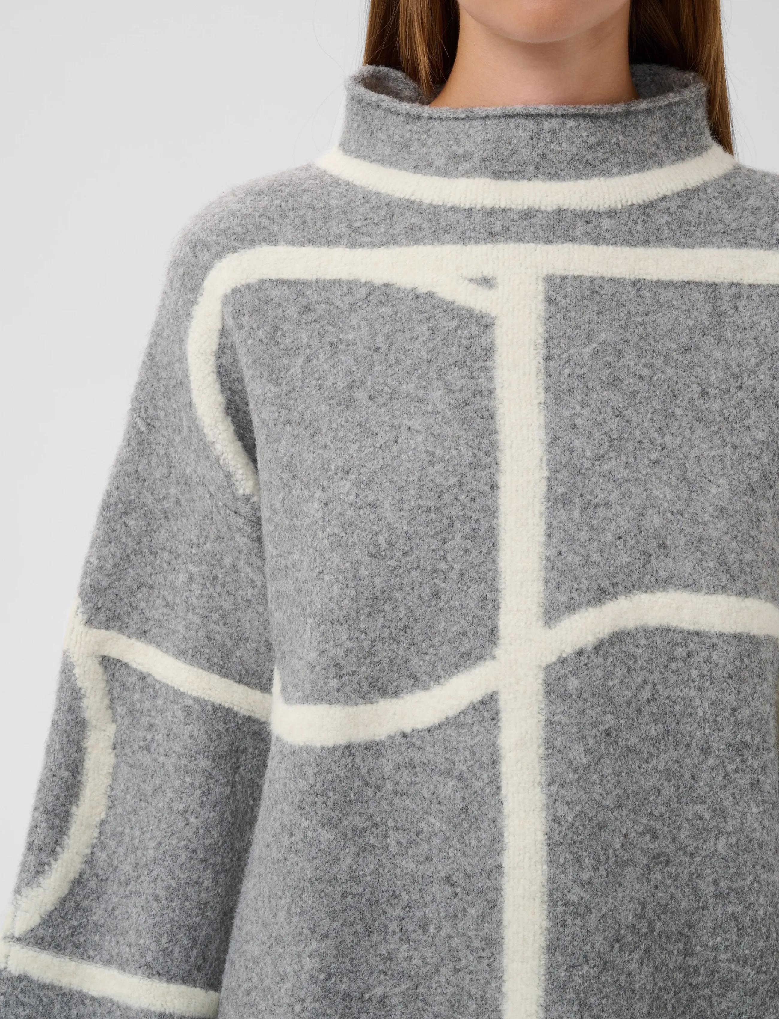 Soaked - SLSorea Mono Pullover - stickade tröjor - grey melange monogram - 5