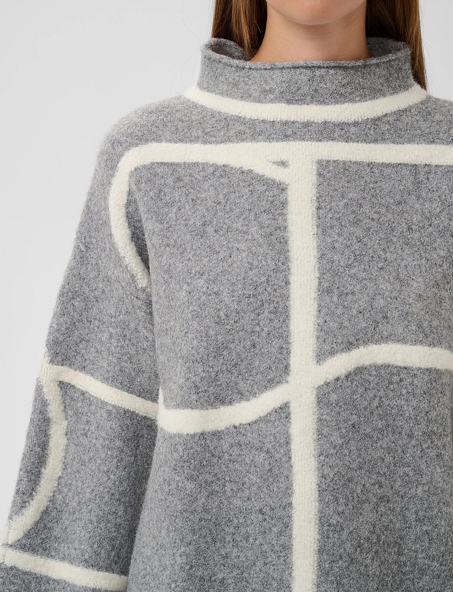 Soaked - SLSorea Mono Pullover - striktrøjer - grey melange monogram - 5