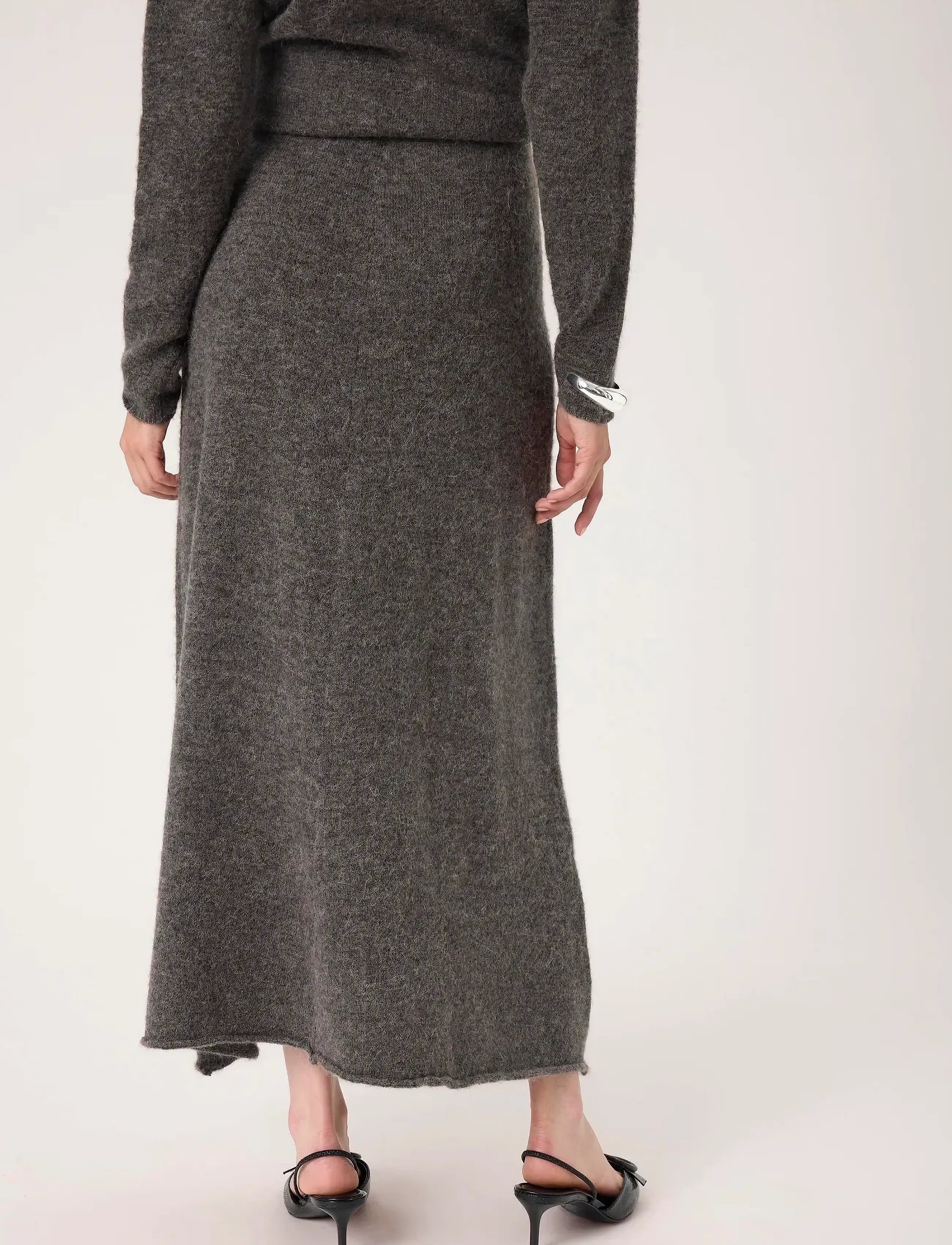 Soaked - SLMiya Skirt - strickröcke - dark grey melange - 4