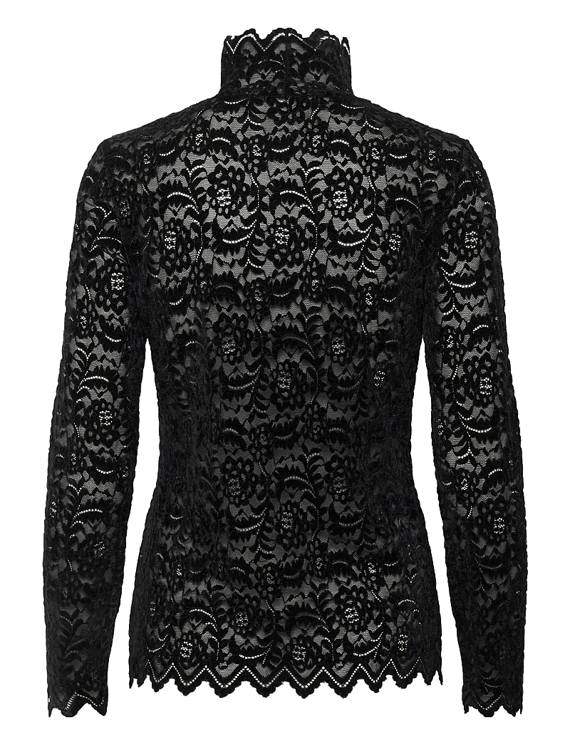 Soaked in Luxury - SLSable Mockneck Tee - polotröjor - black - 2