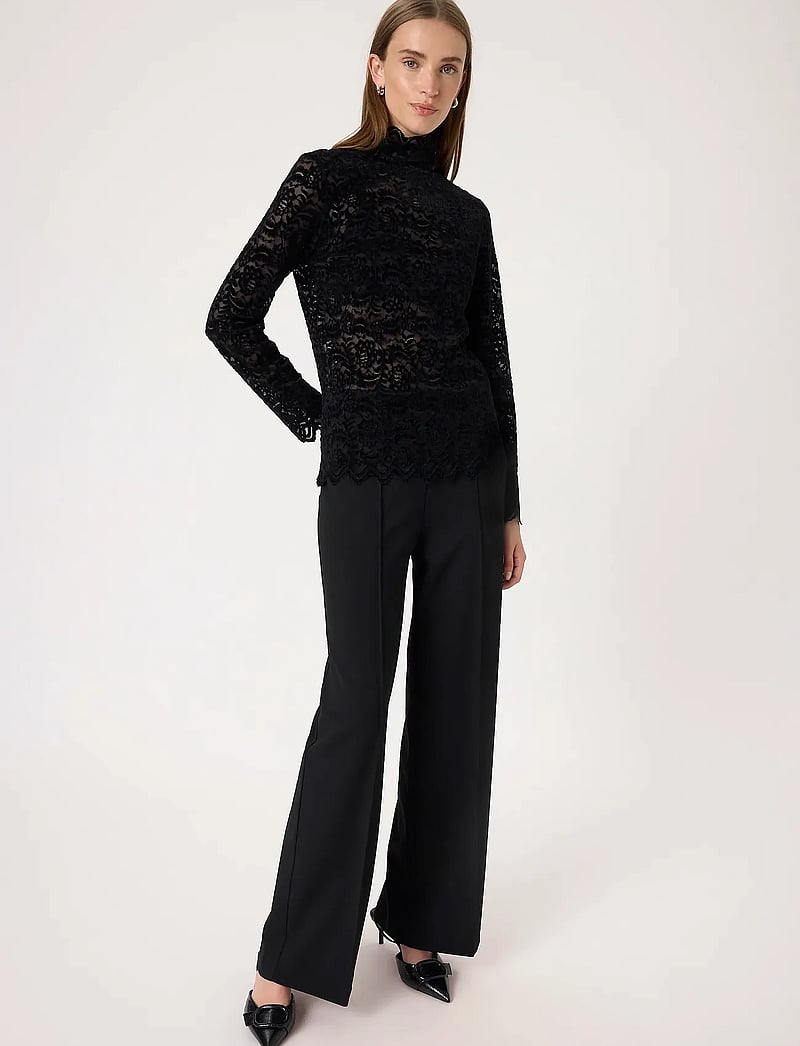 Soaked in Luxury - SLSable Mockneck Tee - polotröjor - black - 3