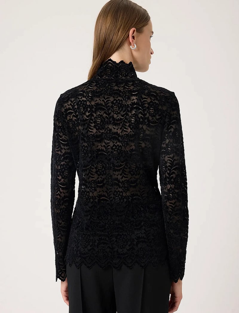 Soaked in Luxury - SLSable Mockneck Tee - polotröjor - black - 4