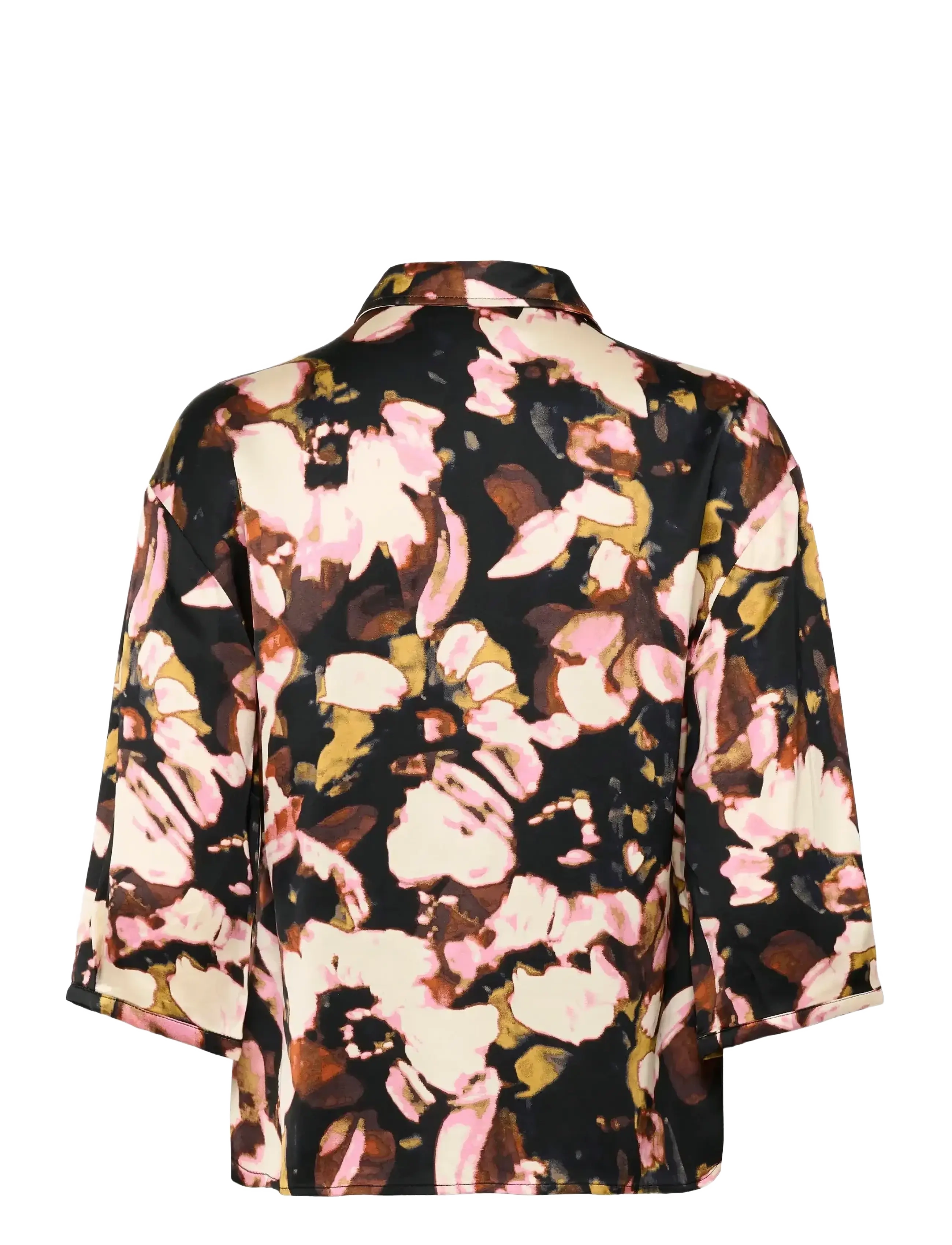 Soaked - SLCinna Elly Shirt SS - kurzärmlige hemden - chocolate autumn leaves - 2
