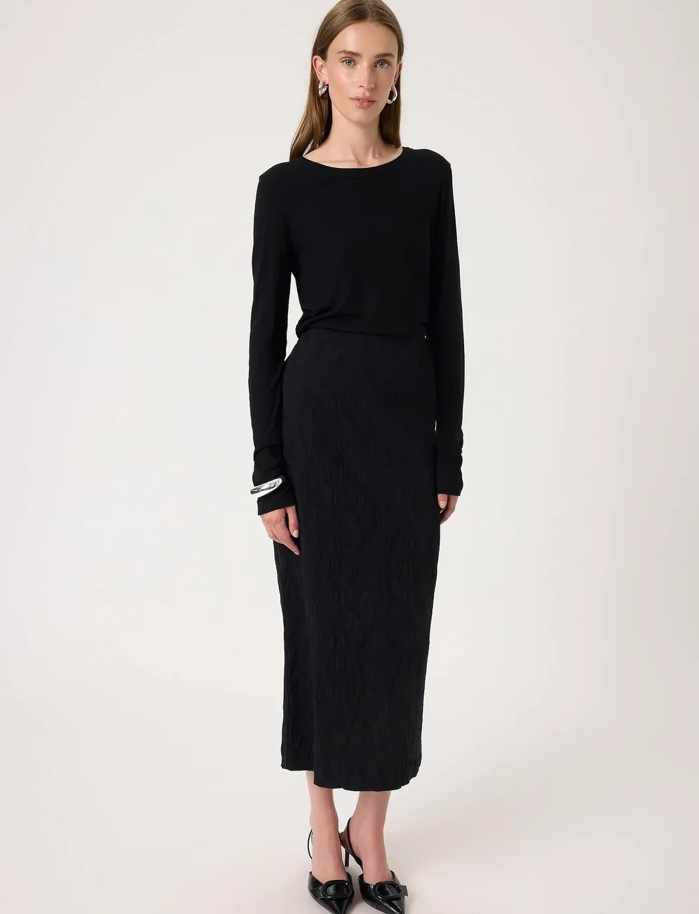 Soaked in Luxury - SLMaybel Xala Pencil Skirt - midi kjolar - black - 3