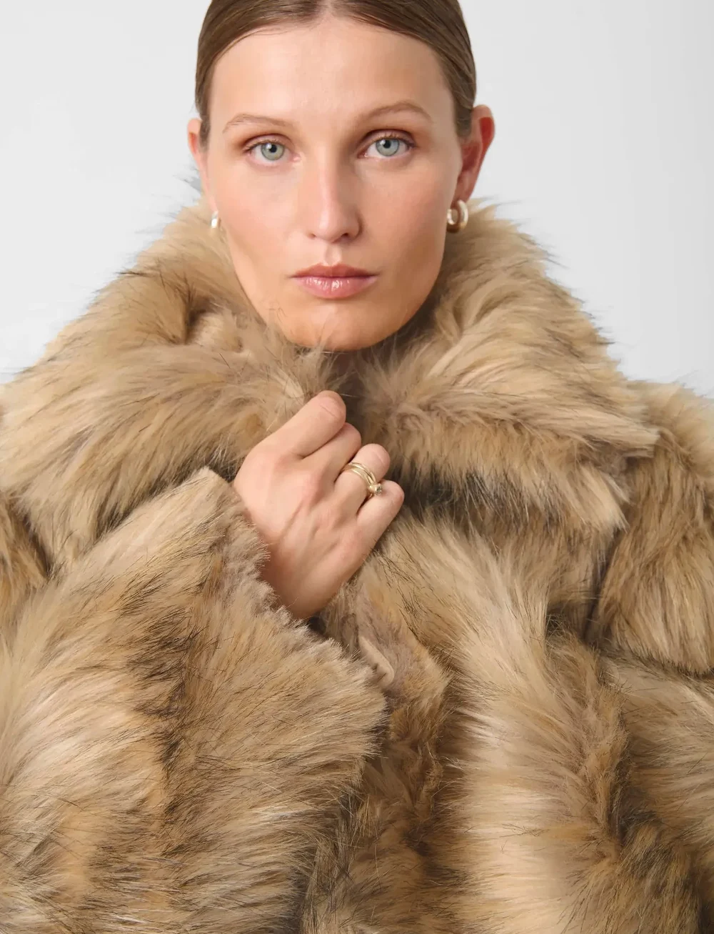 Soaked in Luxury - SLFurly Coat - faux fur - honey faux fur - 5