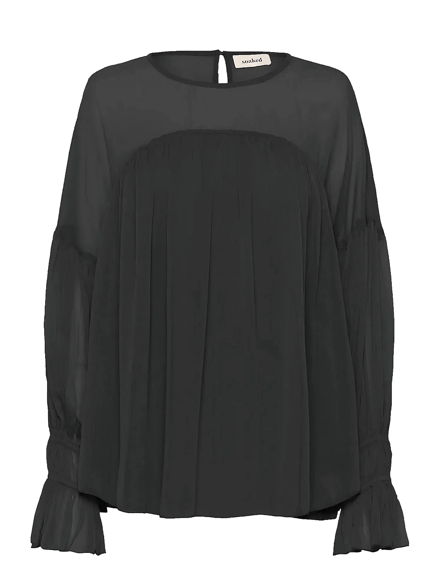 Soaked - SLHarietta Blouse LS - langärmelige blusen - black - 1