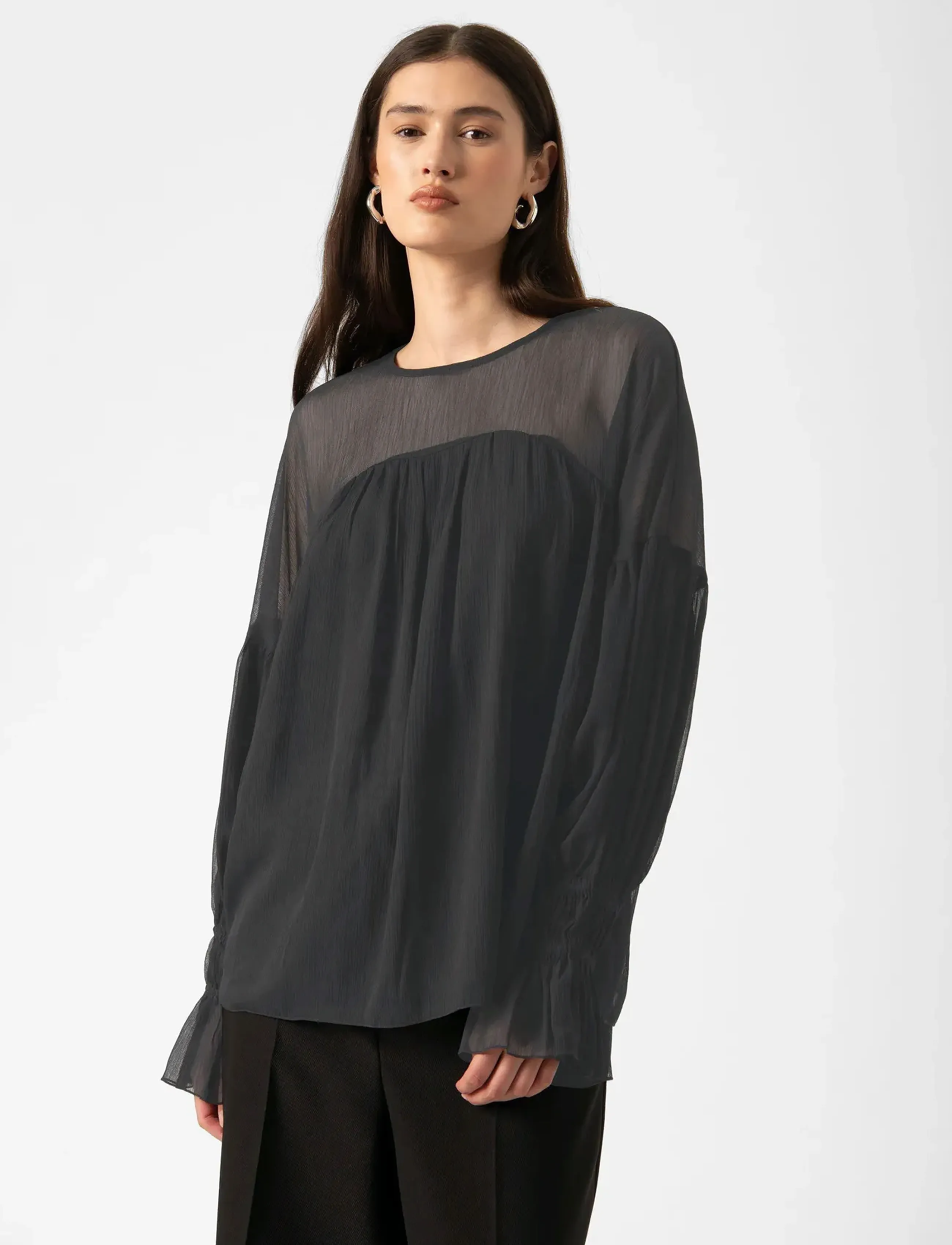 Soaked Slharietta Blouse Ls, M, Black, Bluser > Langærmede, Dame