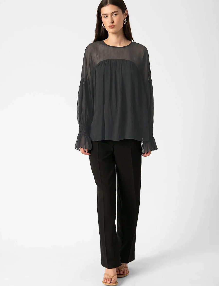 Soaked - SLHarietta Blouse LS - langärmelige blusen - black - 3